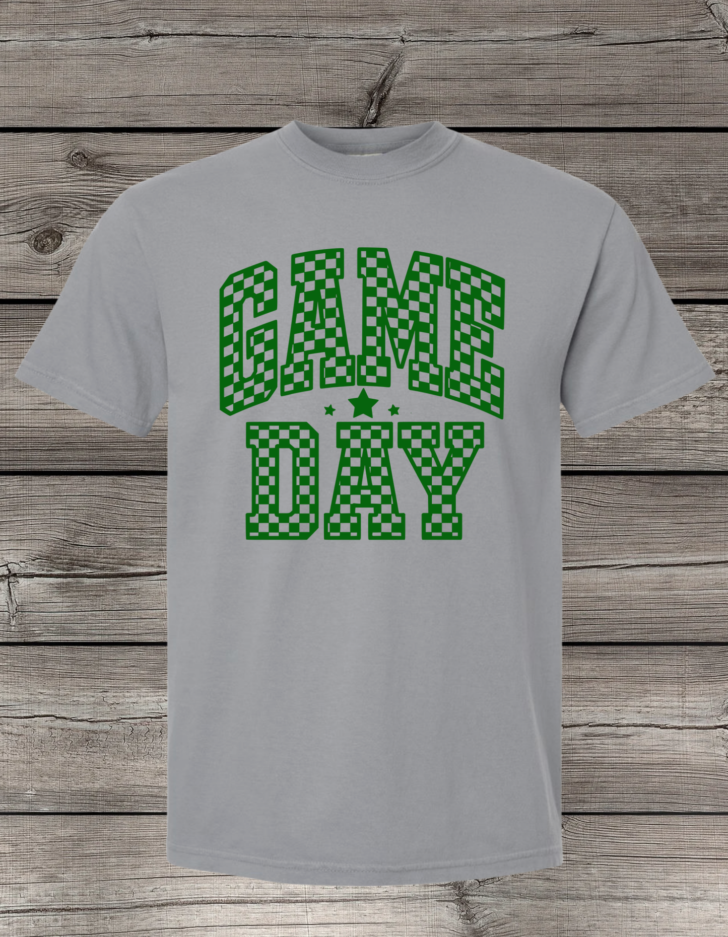 Game Day Checkered Logo Crewneck or T-Shirt | Green Logo – Spirit Wear Essential