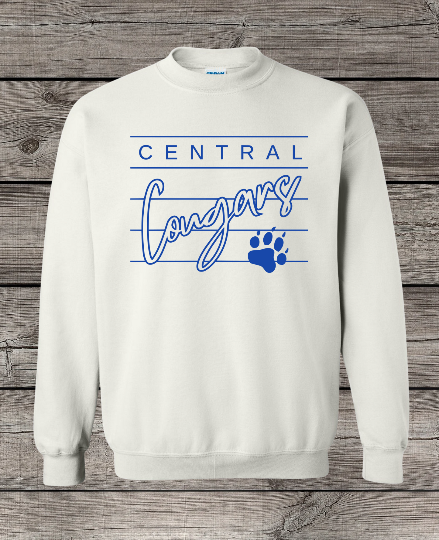 Central Cougars Elementary Crewneck Sweatshirt | Youth & Adult Sizes | Lined Central Cougars