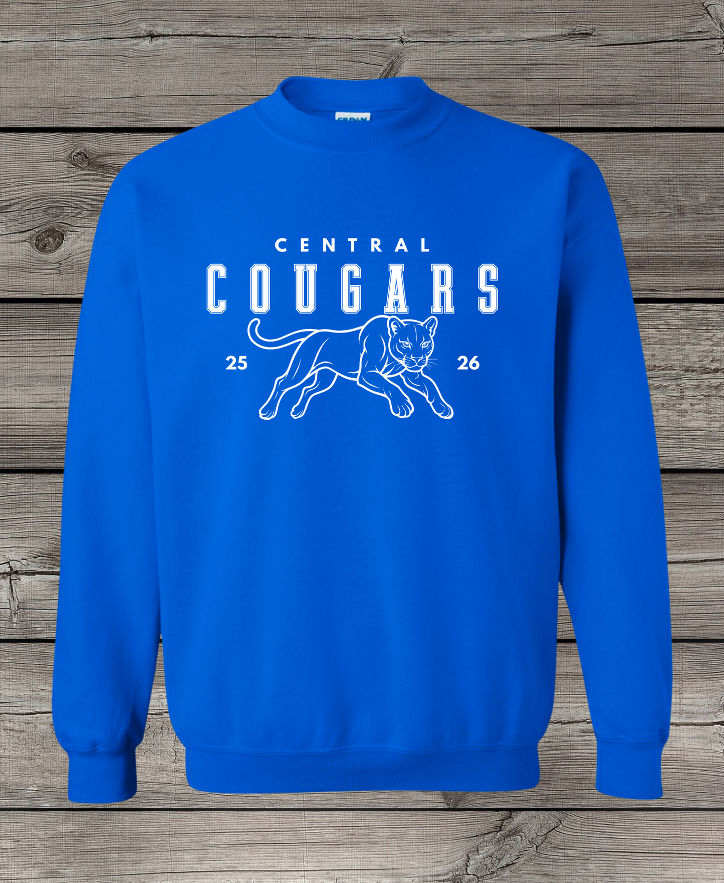Central Cougars Elementary Crewneck Sweatshirt | Youth & Adult Sizes | Central Cougars 25/26
