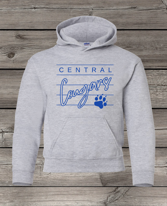 Central Cougars Elementary Hoodie | Youth & Adult Sizes | Lined Central Cougars