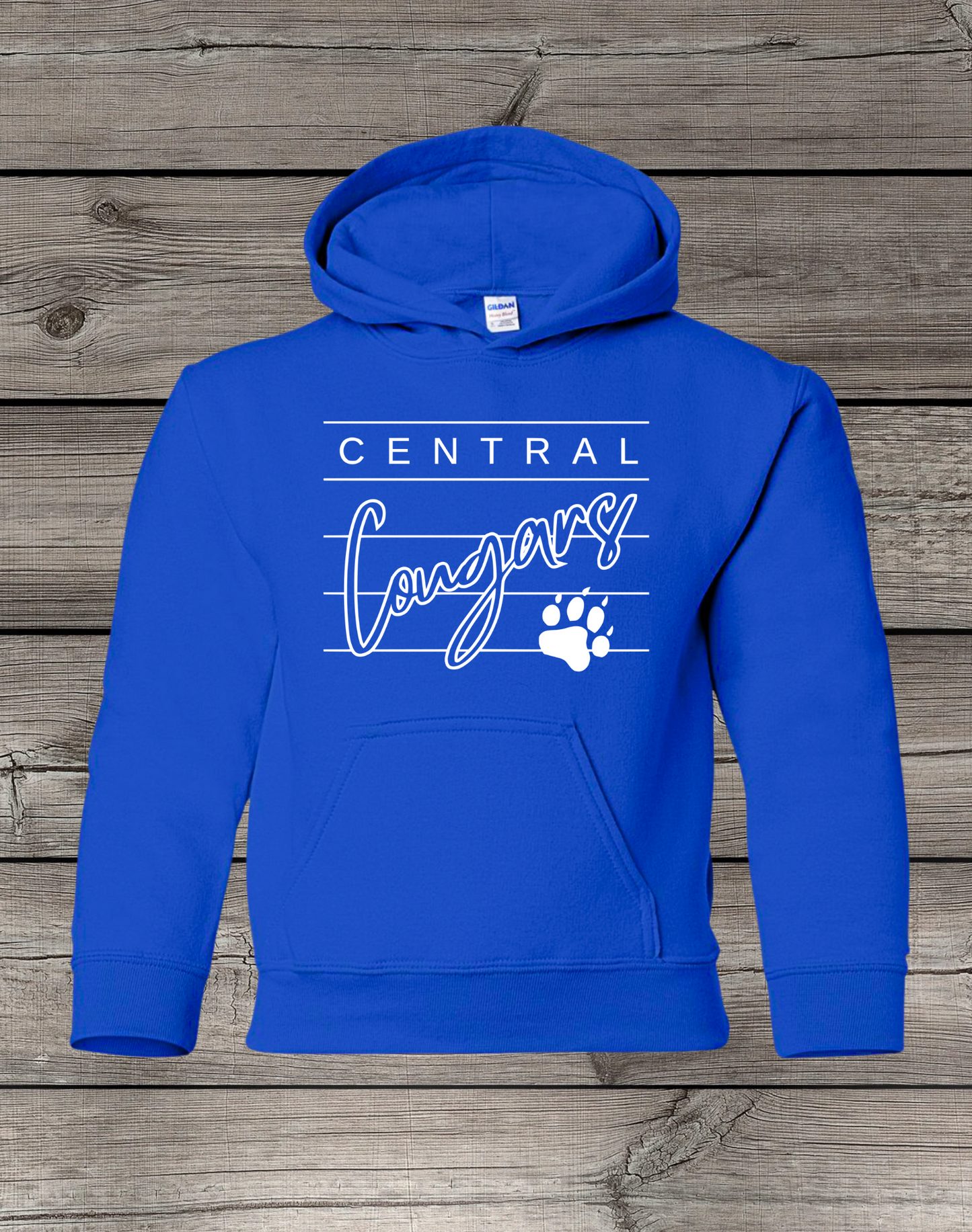 Central Cougars Elementary Hoodie | Youth & Adult Sizes | Lined Central Cougars