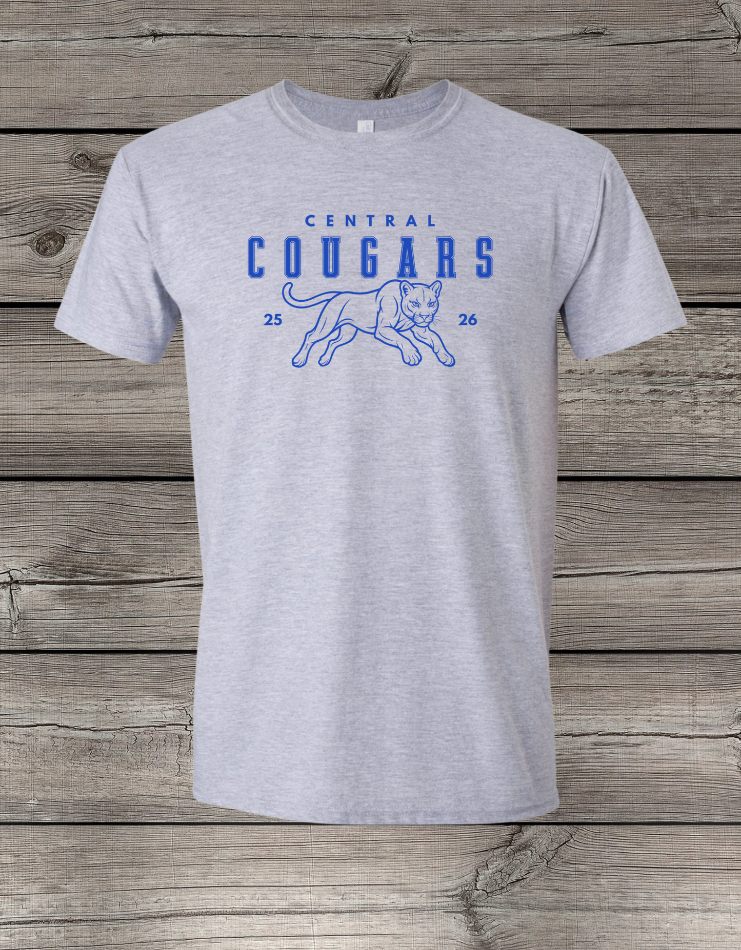 Central Cougars Elementary T-Shirt | Youth & Adult Sizes | Cougars Spirit Wear | Central Cougars 25/26