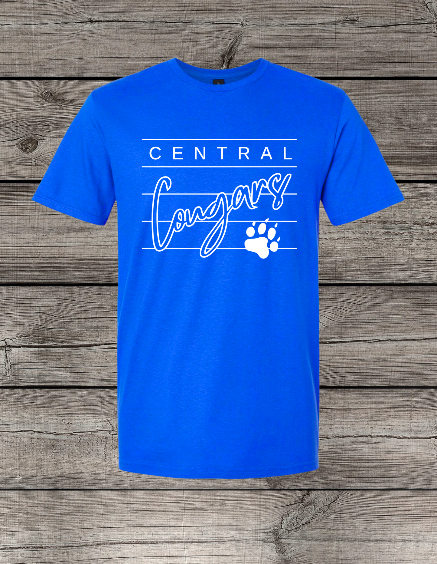 Central Cougars Elementary T-Shirt | Youth & Adult Sizes | Cougars Spirit Wear | Lined Central Cougars