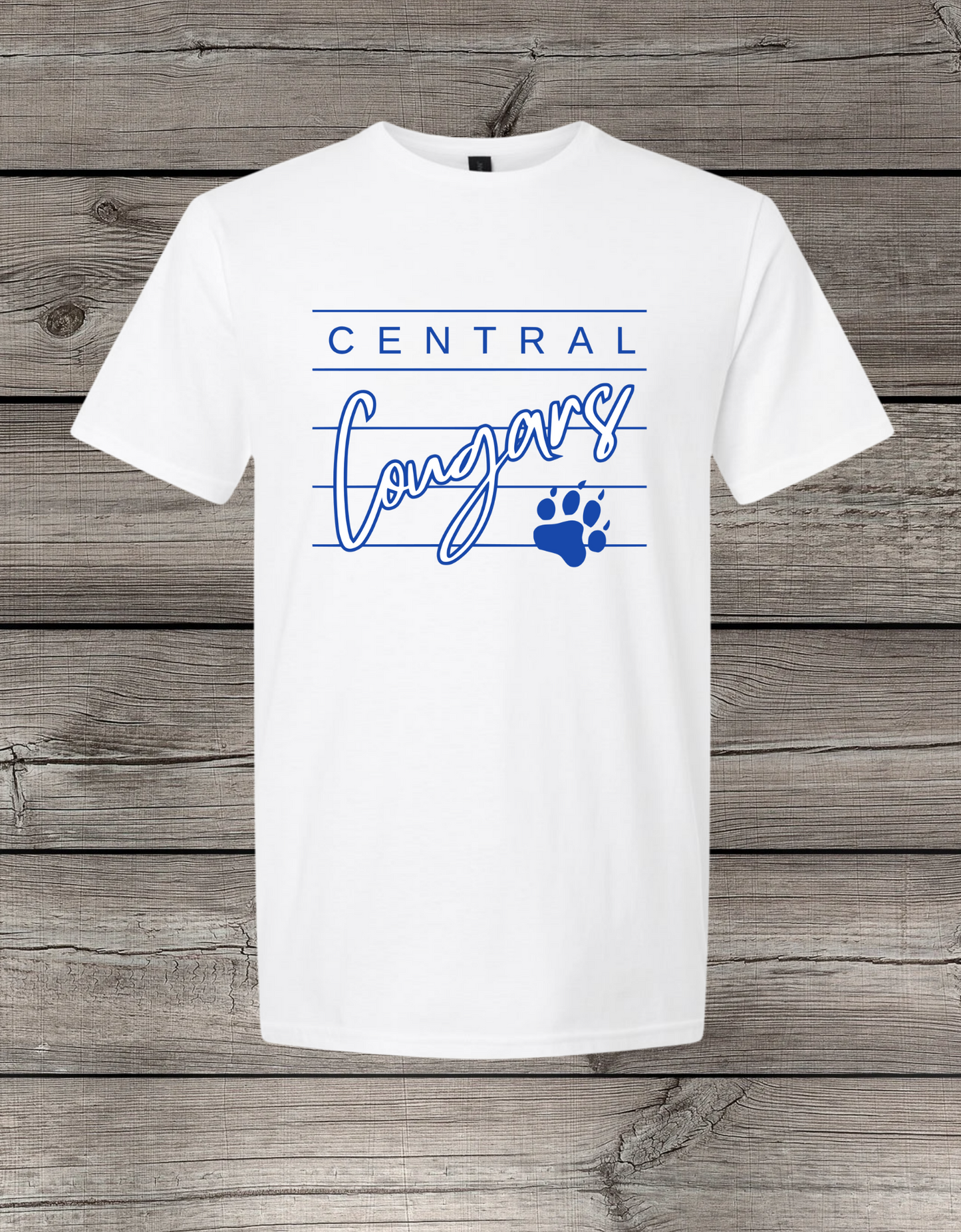 Central Cougars Elementary T-Shirt | Youth & Adult Sizes | Cougars Spirit Wear | Lined Central Cougars