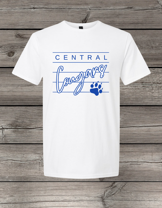 Central Cougars Elementary T-Shirt | Youth & Adult Sizes | Cougars Spirit Wear | Lined Central Cougars
