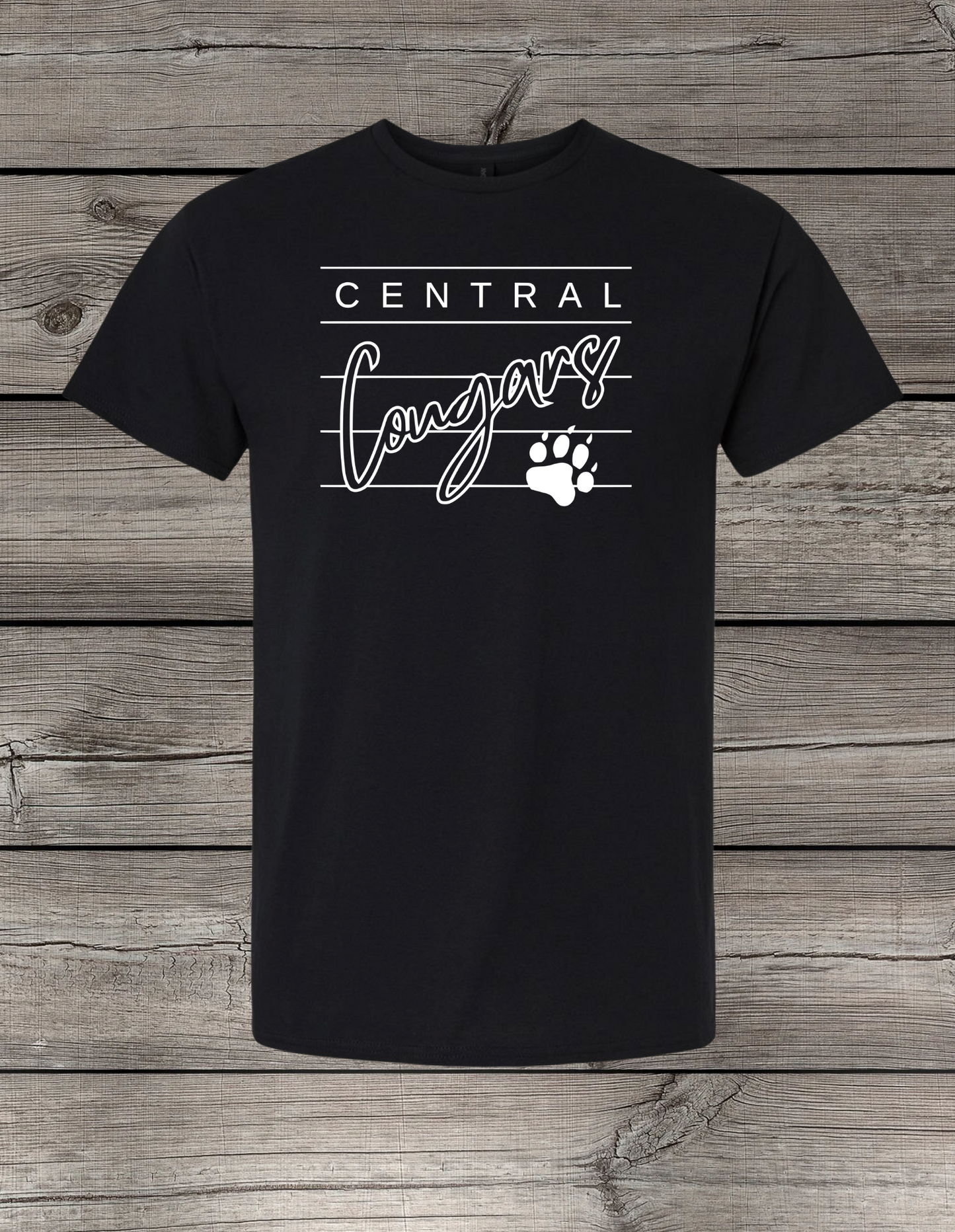 Central Cougars Elementary T-Shirt | Youth & Adult Sizes | Cougars Spirit Wear | Lined Central Cougars