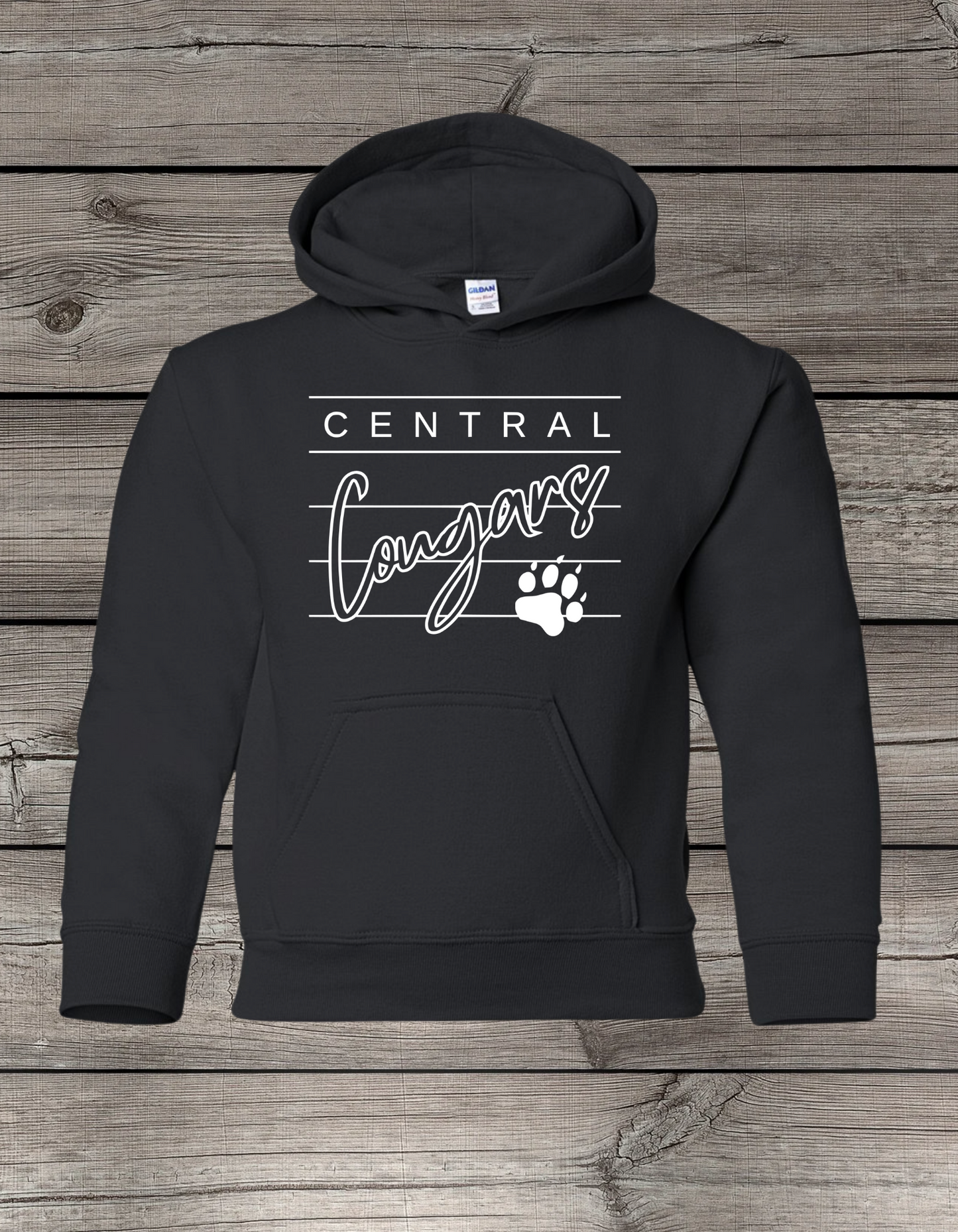 Central Cougars Elementary Hoodie | Youth & Adult Sizes | Lined Central Cougars
