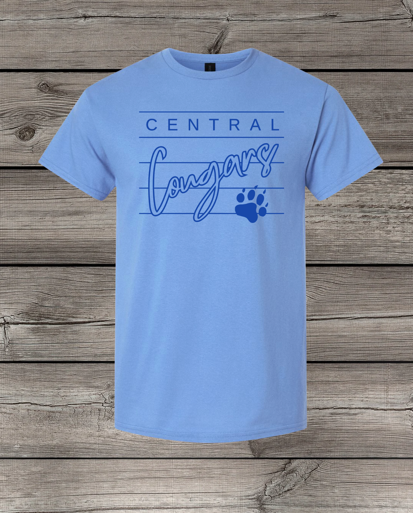 Central Cougars Elementary T-Shirt | Youth & Adult Sizes | Cougars Spirit Wear | Lined Central Cougars