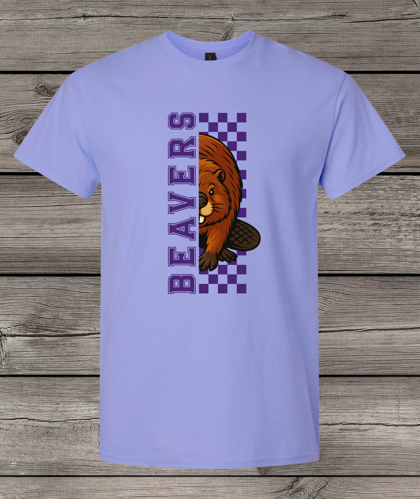 Big Lake Elementary T-Shirt | Youth & Adult Sizes | Beavers Spirit Wear | Checkered Big Lake Beavers