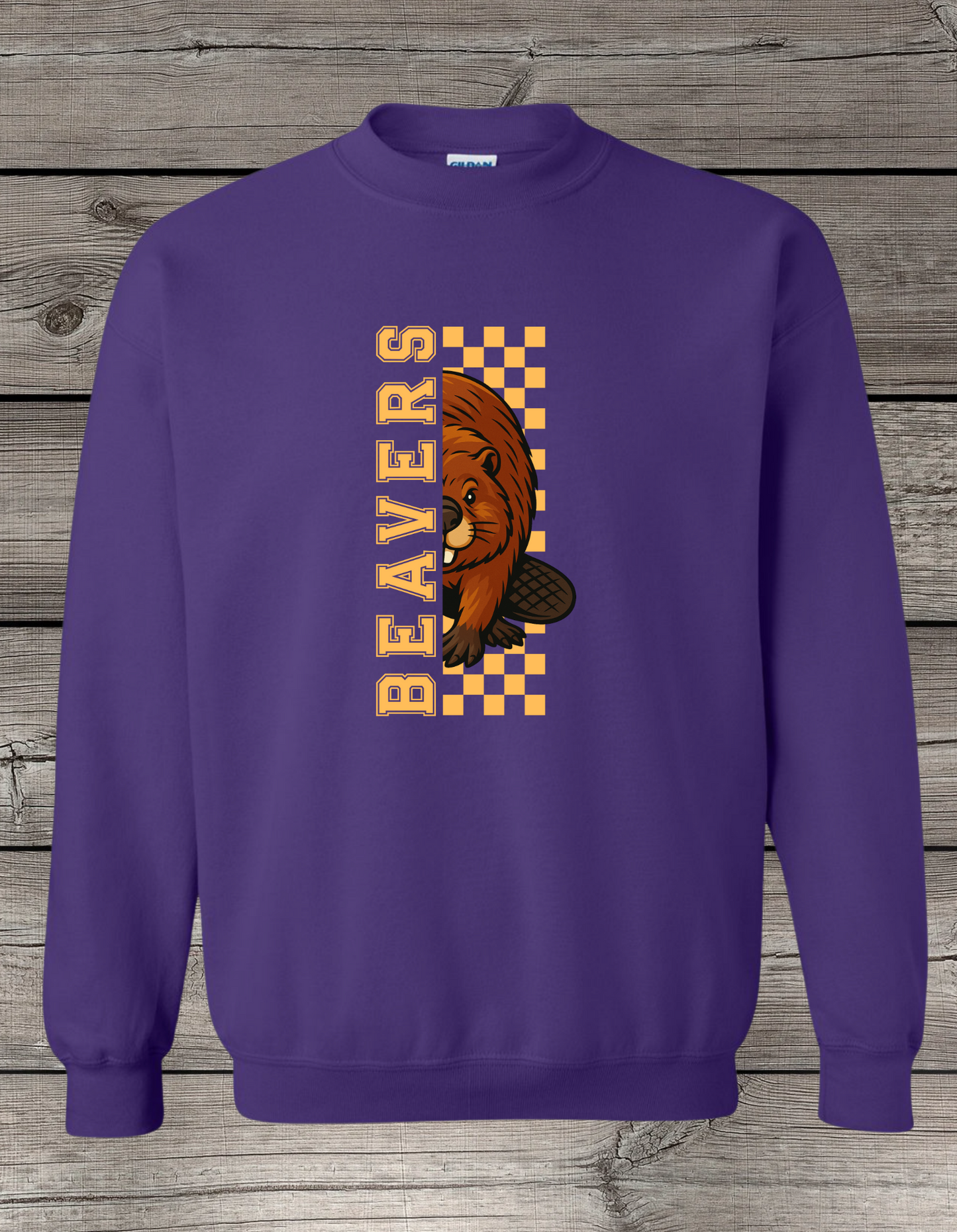 Big Lake Elementary Crewneck Sweatshirt | Youth & Adult Sizes | Checkered Big Lake Beavers
