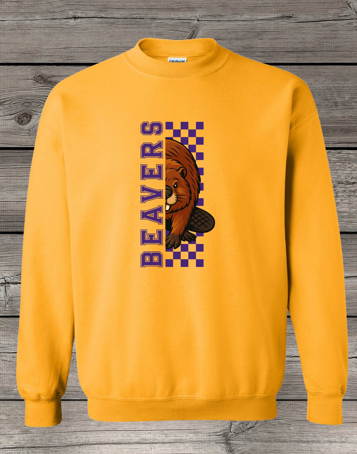 Big Lake Elementary Crewneck Sweatshirt | Youth & Adult Sizes | Checkered Big Lake Beavers