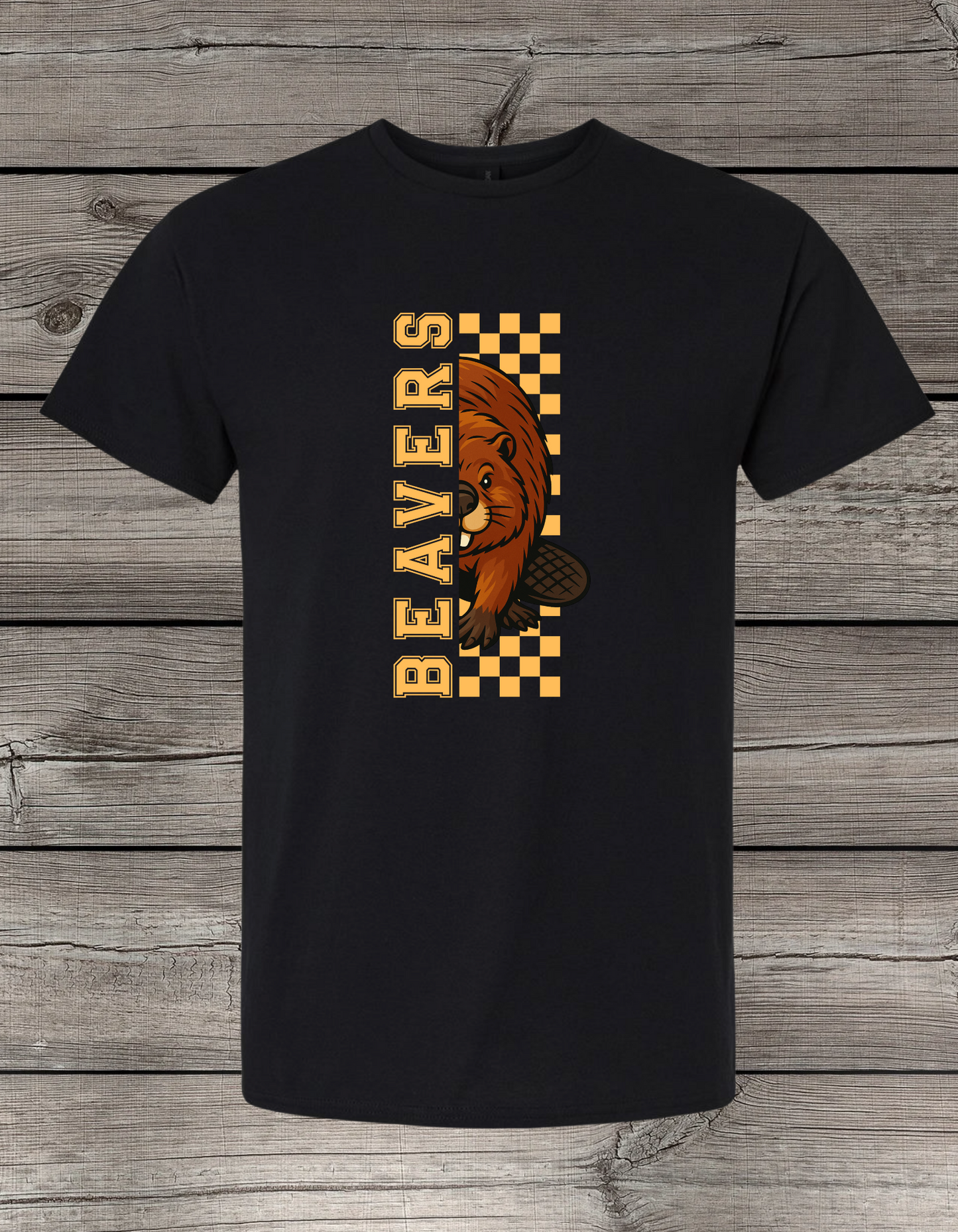 Big Lake Elementary T-Shirt | Youth & Adult Sizes | Beavers Spirit Wear | Checkered Big Lake Beavers