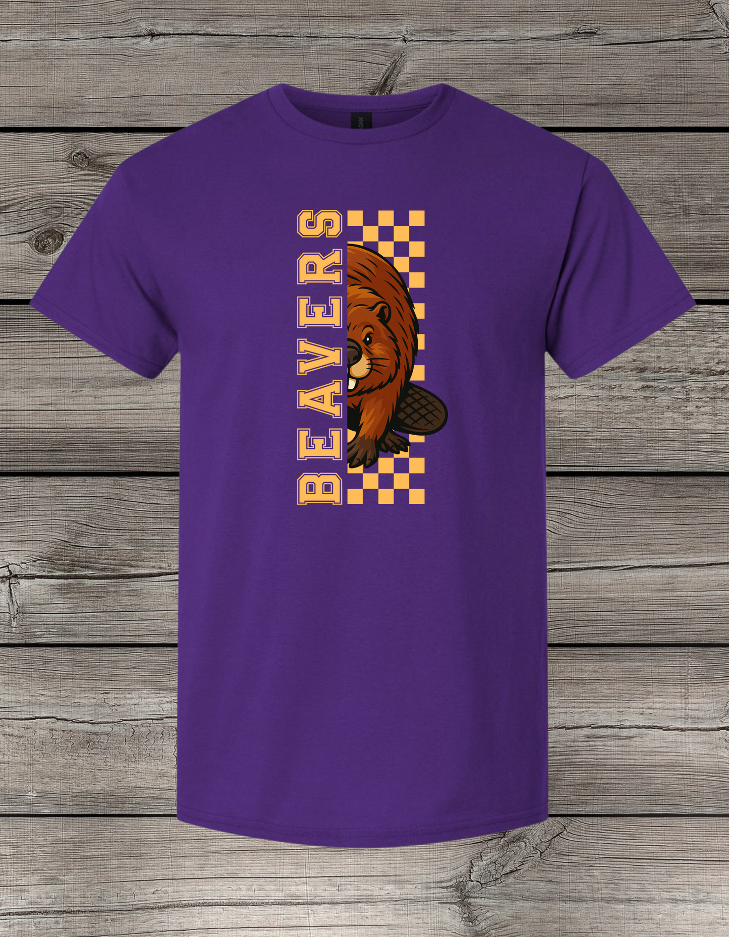 Big Lake Elementary T-Shirt | Youth & Adult Sizes | Beavers Spirit Wear | Checkered Big Lake Beavers