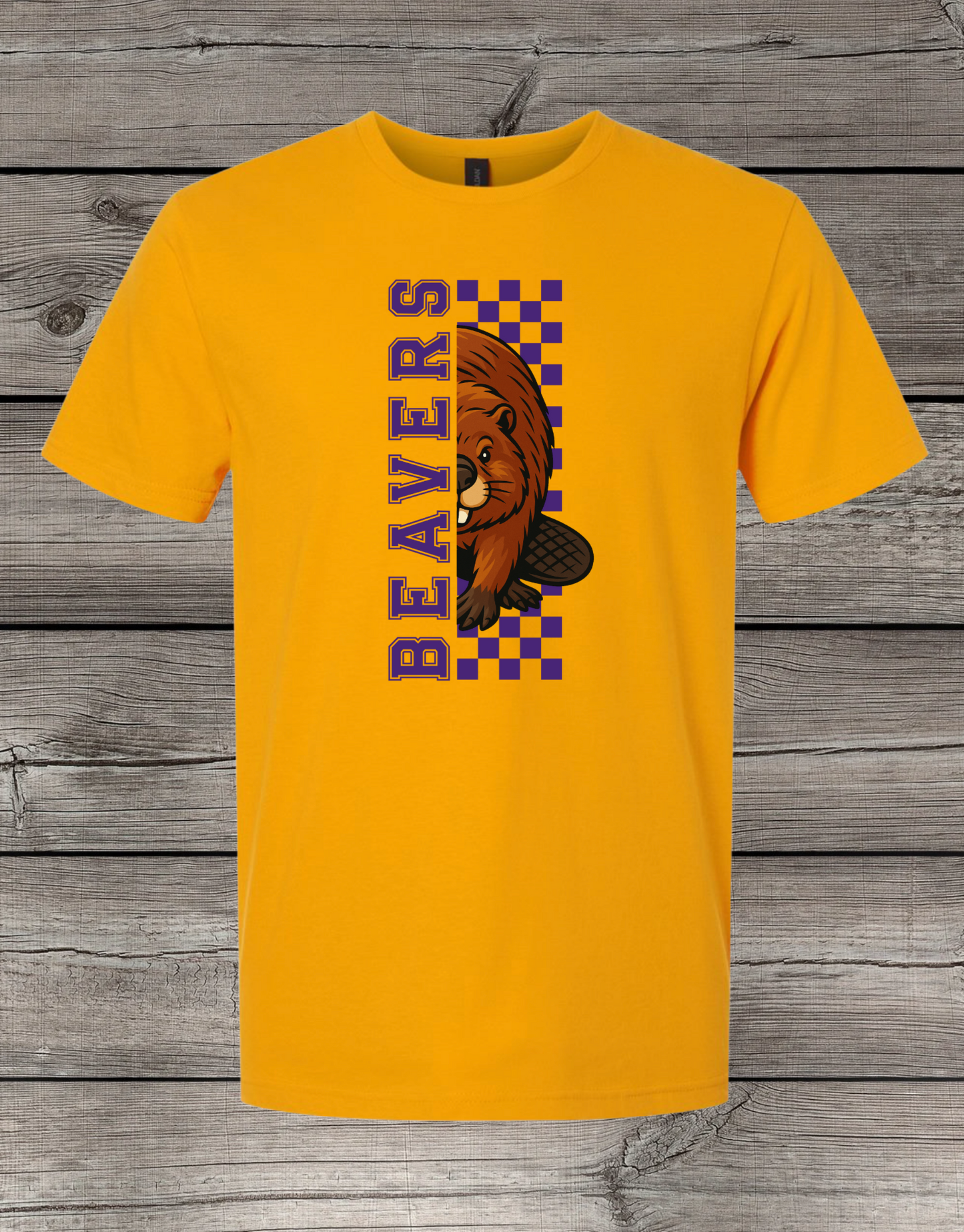 Big Lake Elementary T-Shirt | Youth & Adult Sizes | Beavers Spirit Wear | Checkered Big Lake Beavers