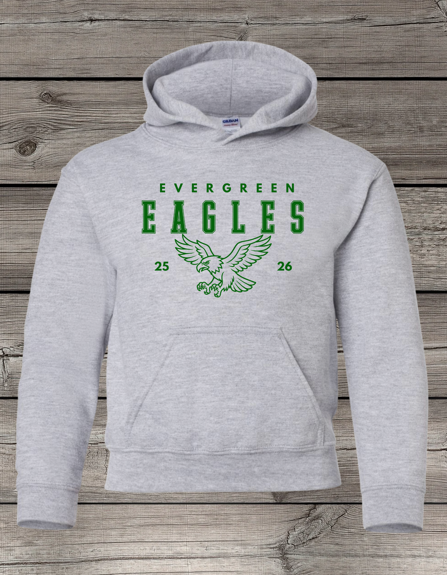 Evergreen Eagles Hoodie | School Spirit Wear | Youth & Adult Sizes | Eagles 25/26