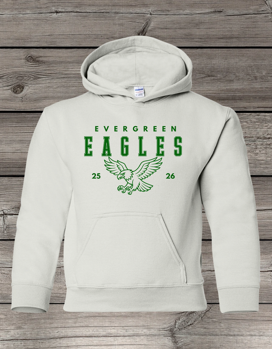 Evergreen Eagles Hoodie | School Spirit Wear | Youth & Adult Sizes | Eagles 25/26