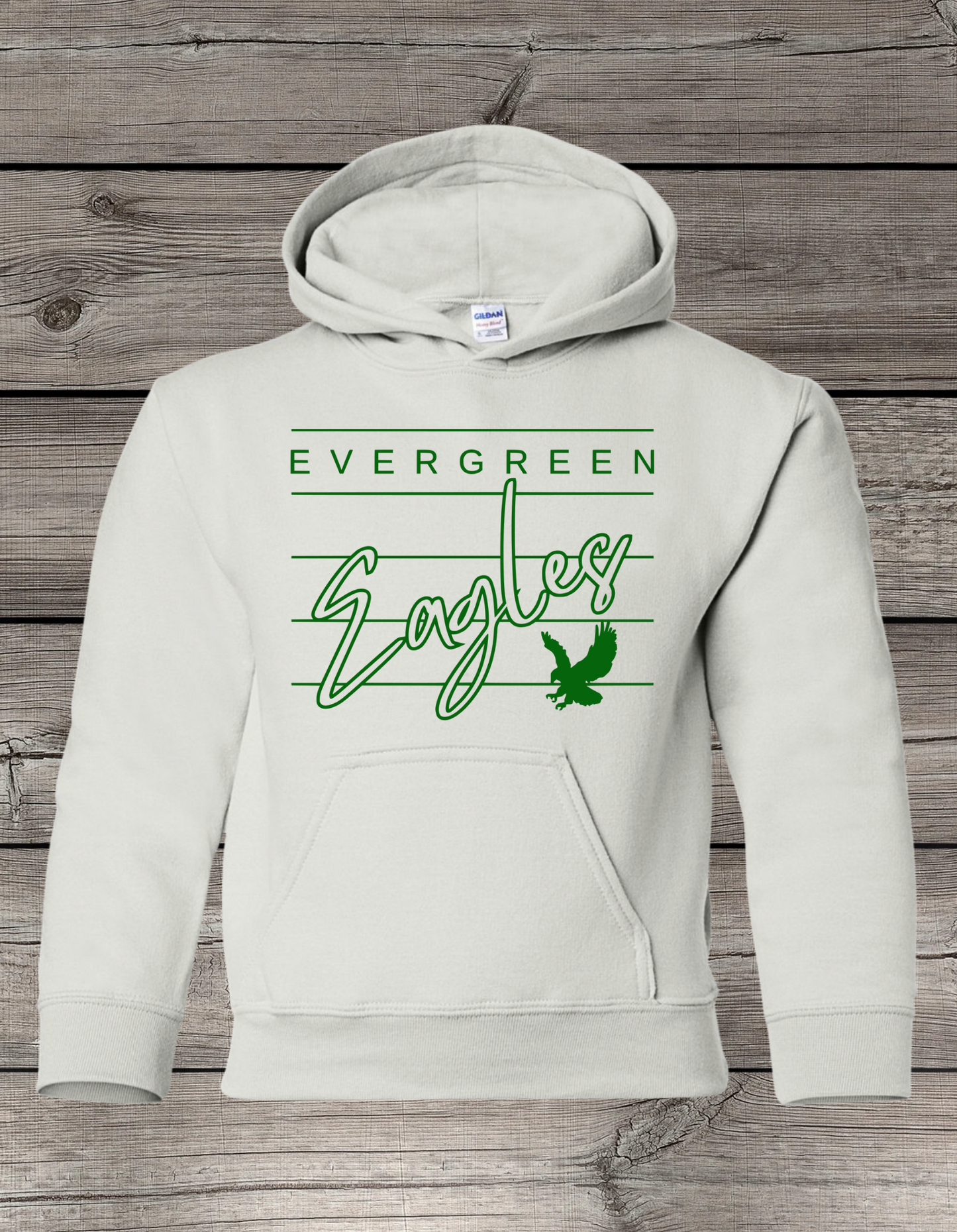 Evergreen Eagles Hoodie | School Spirit Wear | Youth & Adult Sizes | Lined Eagle