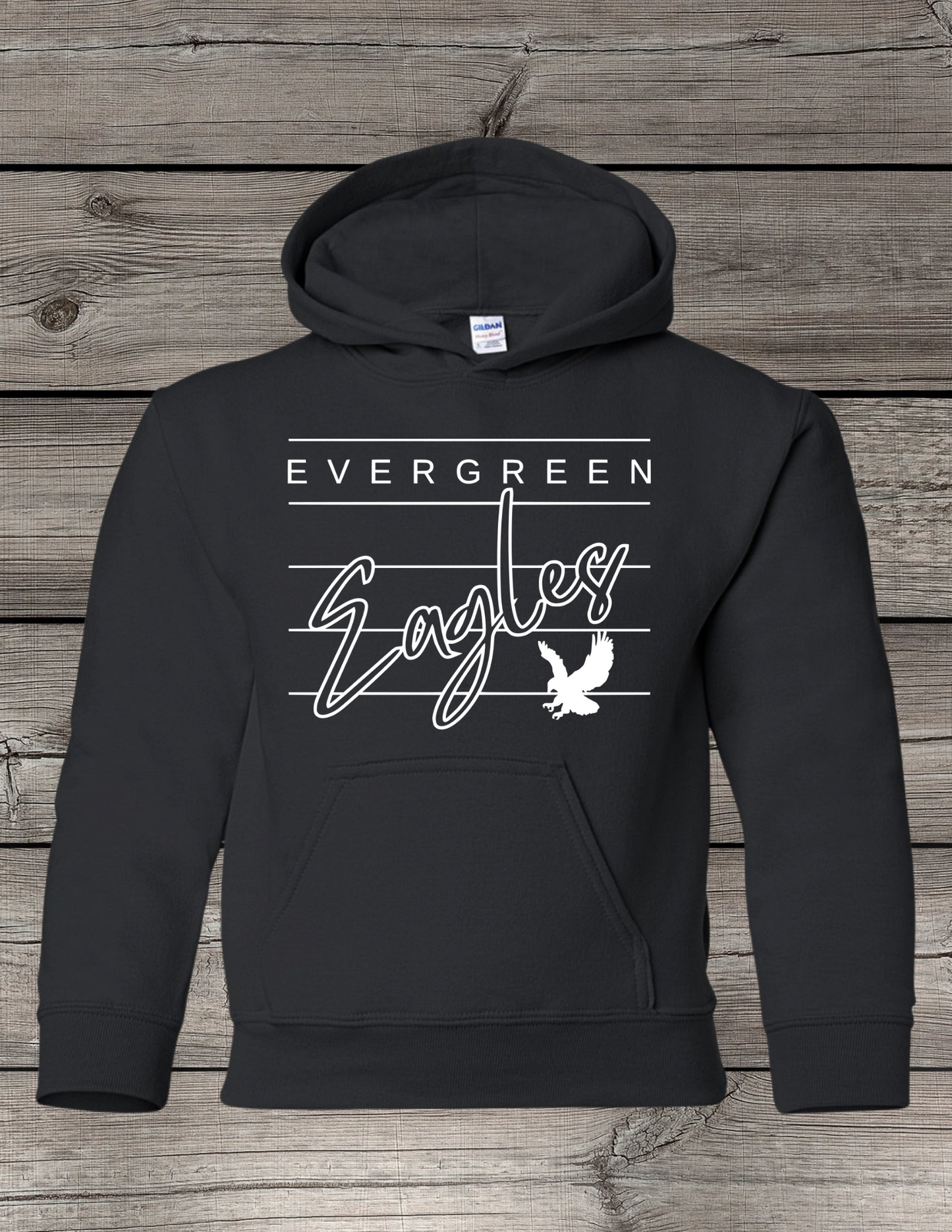 Evergreen Eagles Hoodie | School Spirit Wear | Youth & Adult Sizes | Lined Eagle