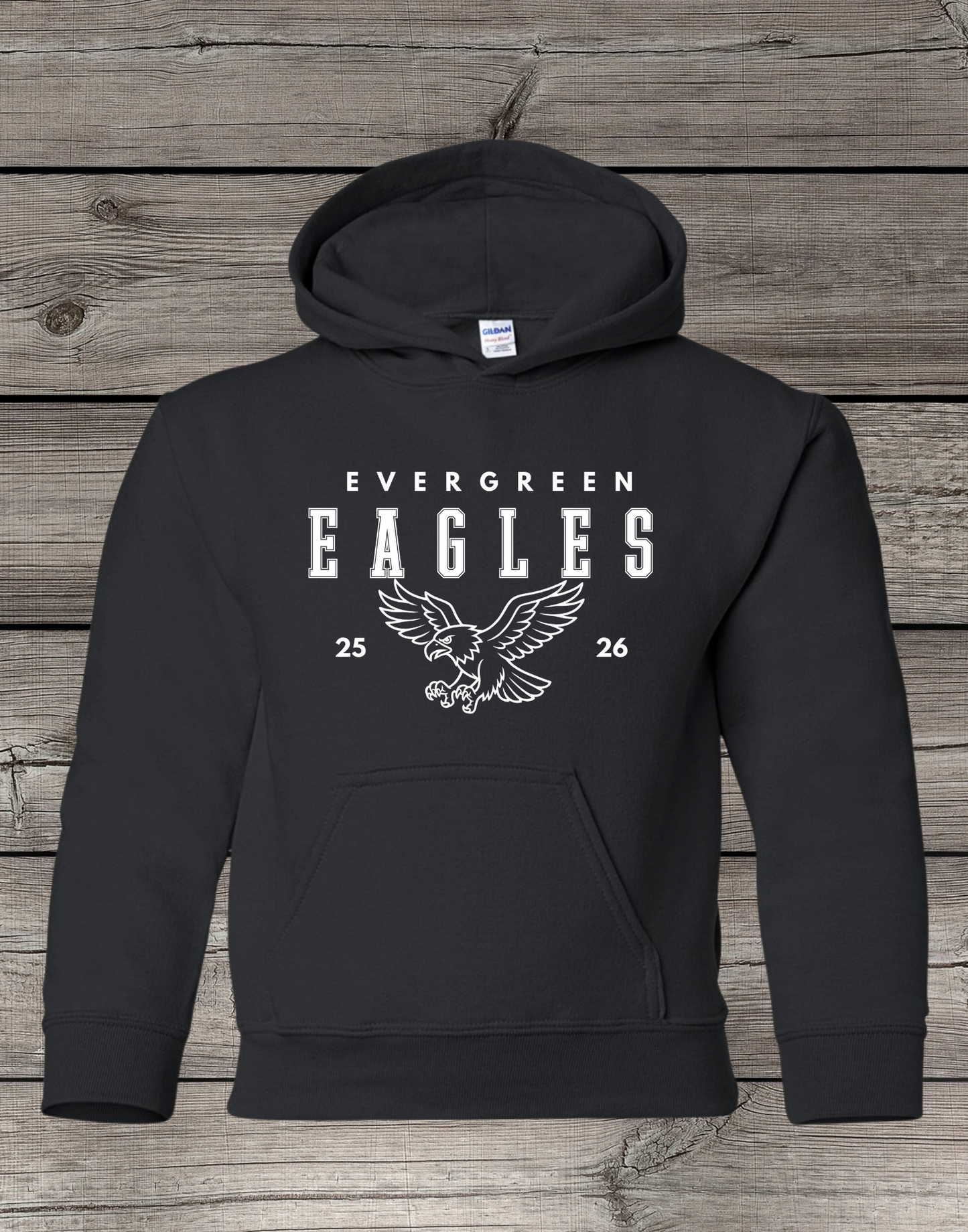 Evergreen Eagles Hoodie | School Spirit Wear | Youth & Adult Sizes | Eagles 25/26