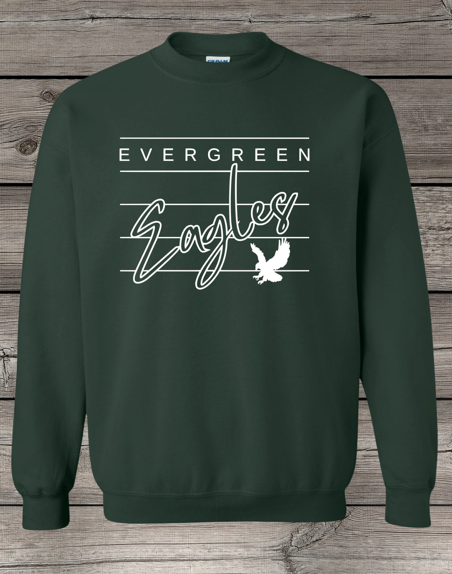 Evergreen Eagles Crewneck Sweatshirt | School Spirit Wear | Youth & Adult Sizes | Lined Eagles