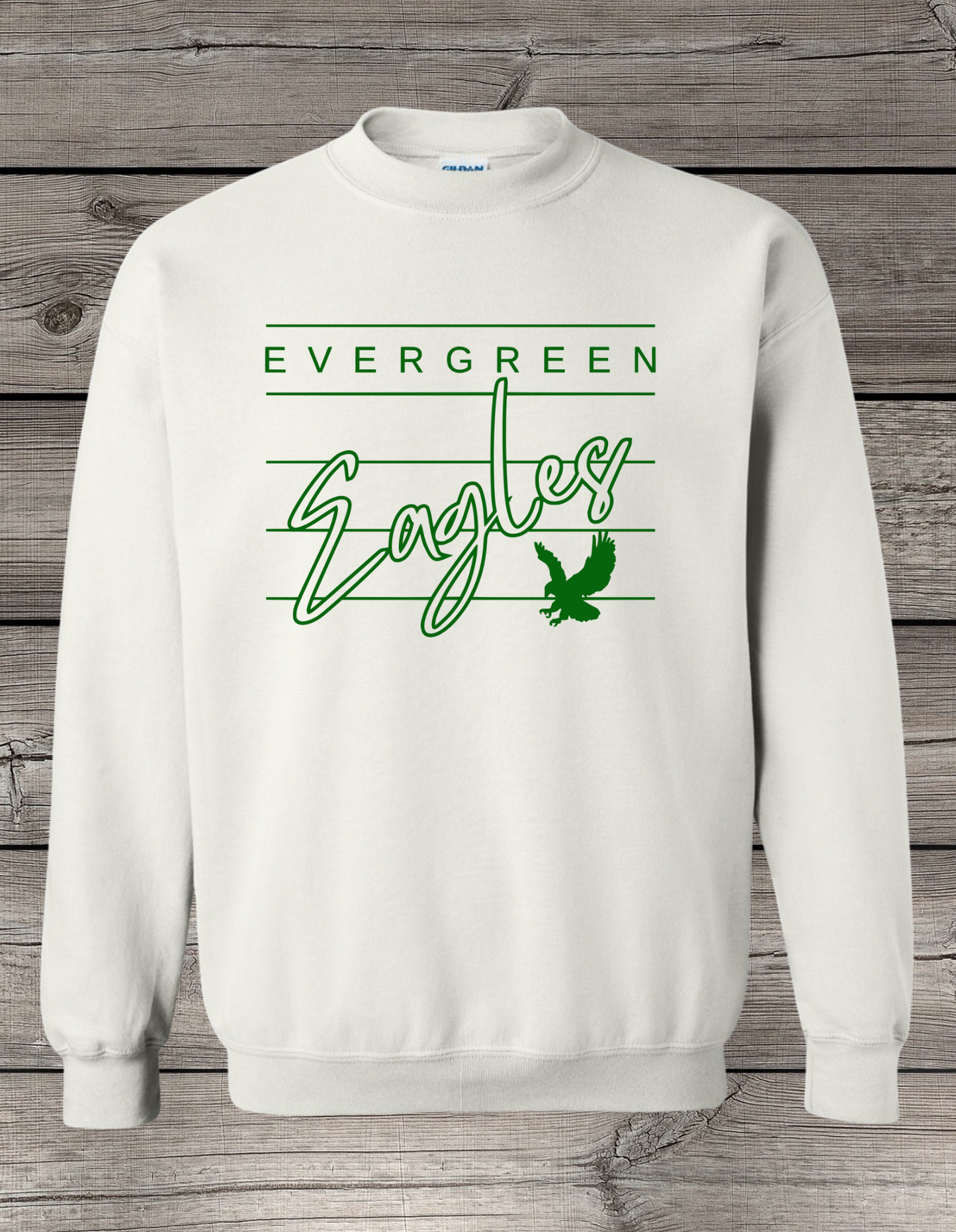 Evergreen Eagles Crewneck Sweatshirt | School Spirit Wear | Youth & Adult Sizes | Lined Eagles
