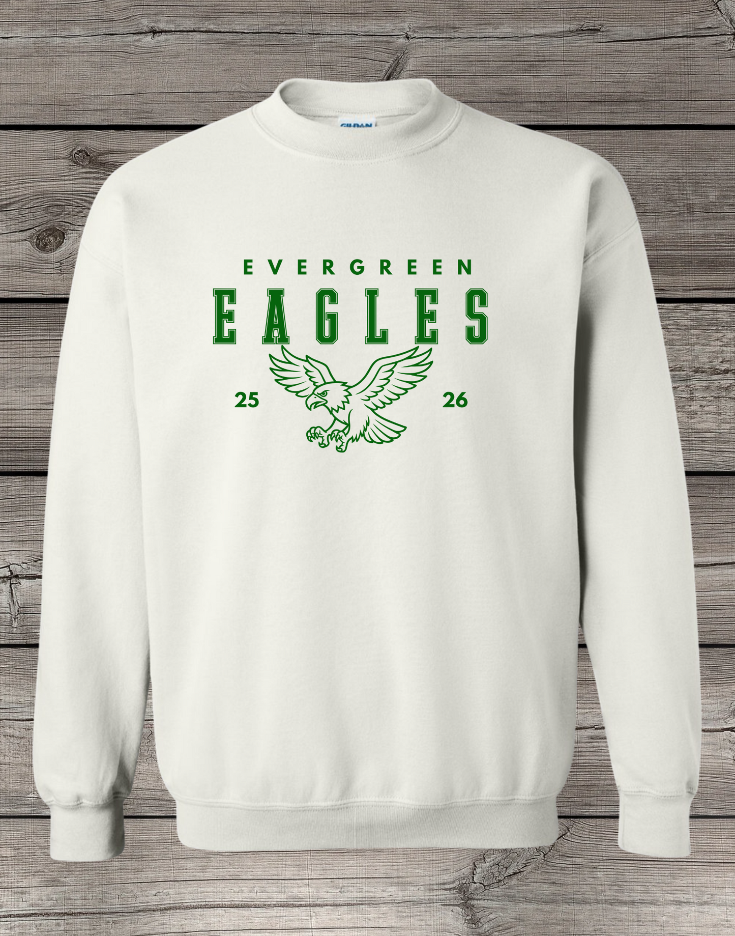 Evergreen Eagles Crewneck Sweatshirt | School Spirit Wear | Youth & Adult Sizes | Eagles 25/26
