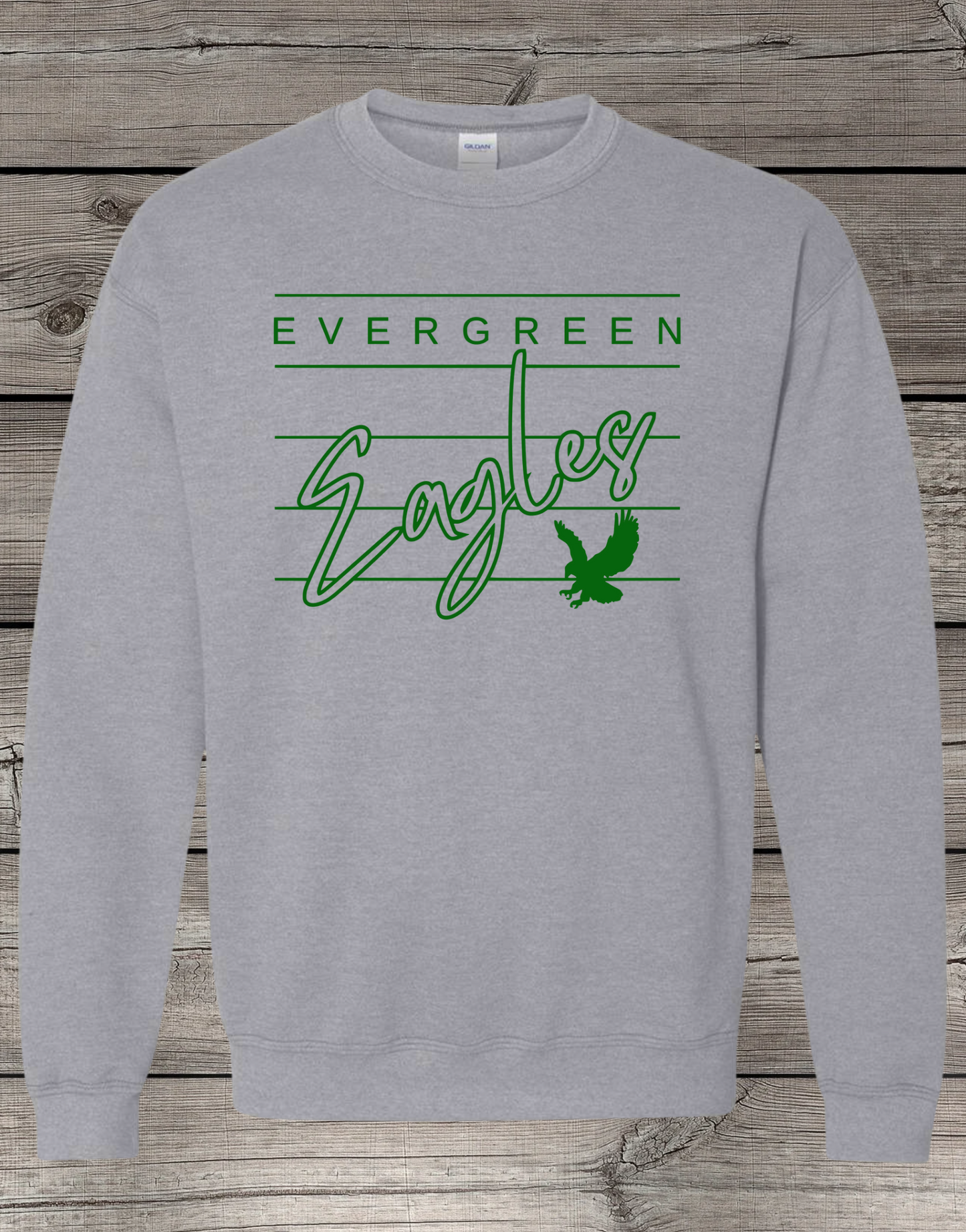 Evergreen Eagles Crewneck Sweatshirt | School Spirit Wear | Youth & Adult Sizes | Lined Eagles
