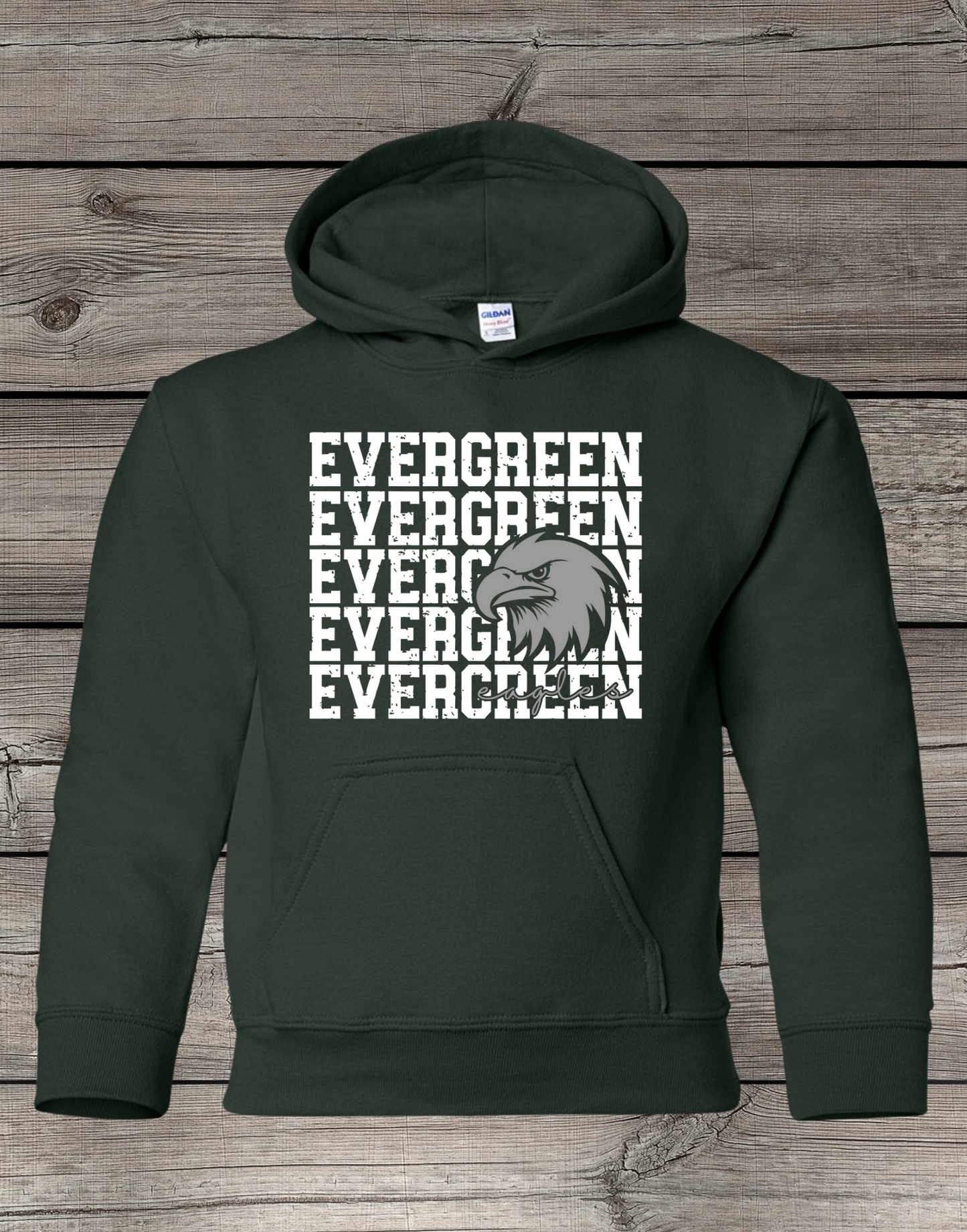 Evergreen Eagles Logo Tee, Crewneck, & Hoodie – Youth & Adult Sizes | School Spirit Wear