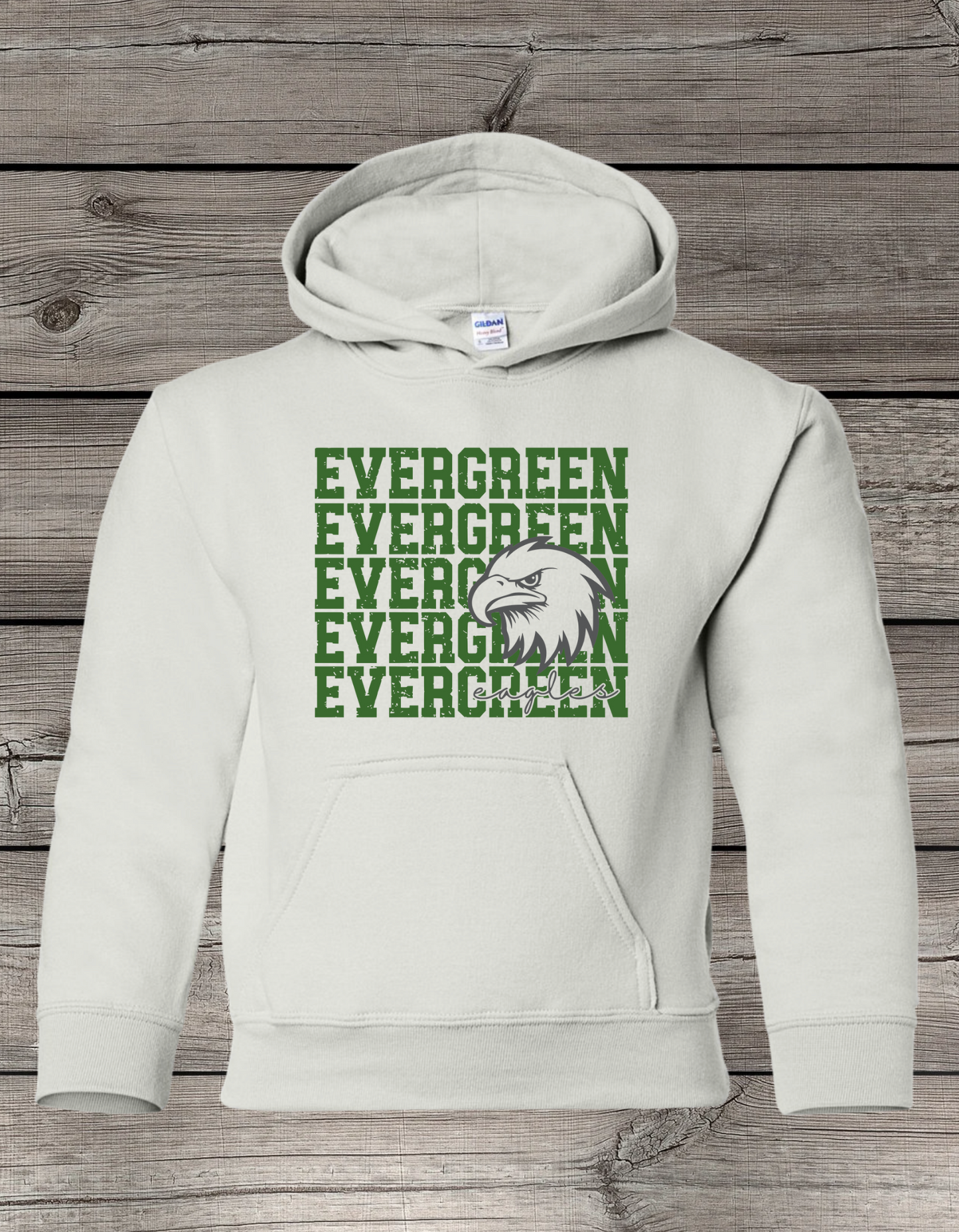 Evergreen Eagles Logo Tee, Crewneck, & Hoodie – Youth & Adult Sizes | School Spirit Wear