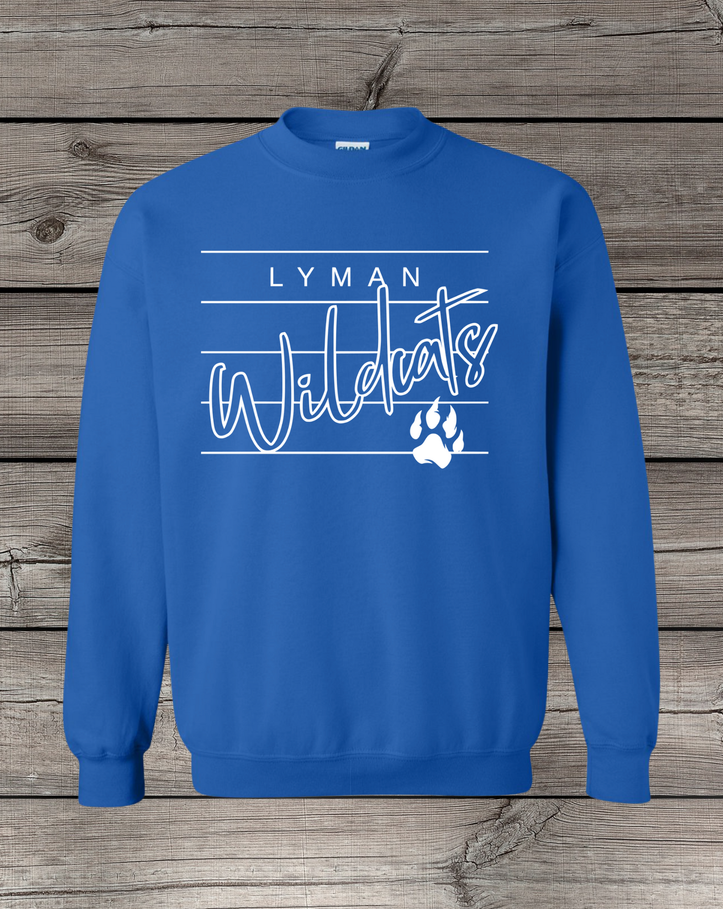 Lyman Wildcats Crewneck Sweatshirt | School Spirit Wear | Youth & Adult Sizes | Lyman Wildcats Lined