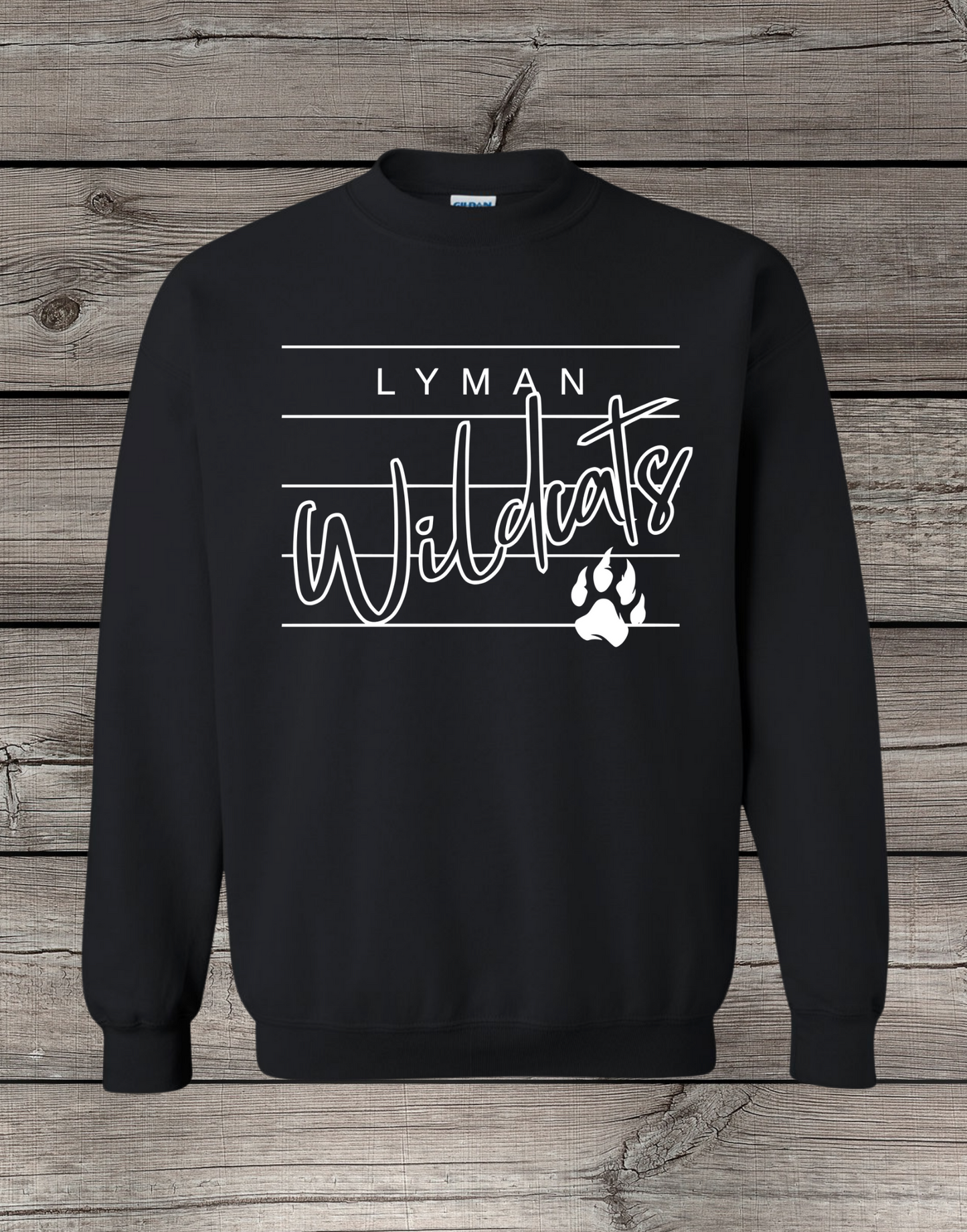 Lyman Wildcats Crewneck Sweatshirt | School Spirit Wear | Youth & Adult Sizes | Lyman Wildcats Lined