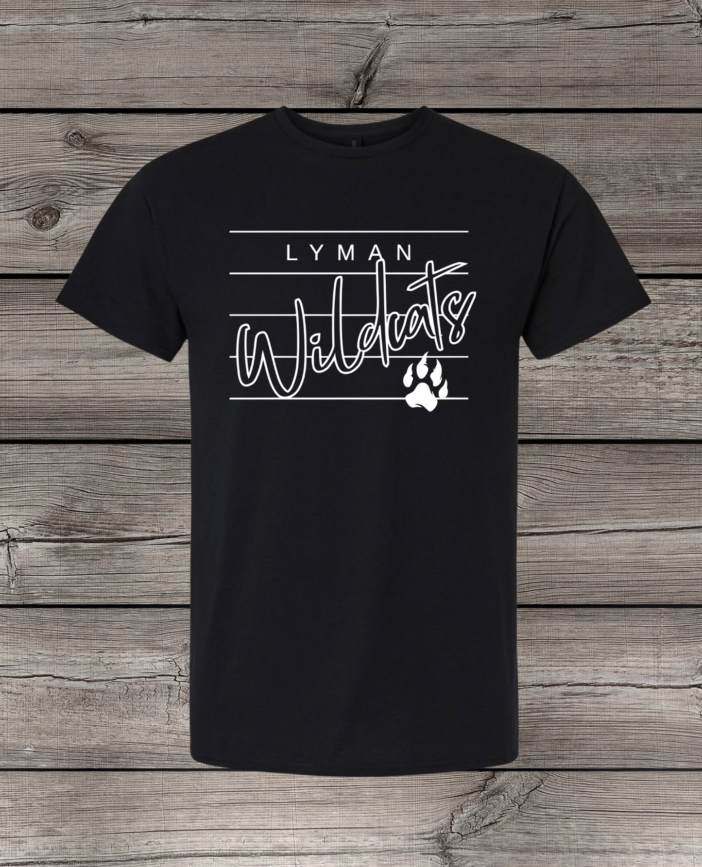 Lyman Wildcats T-Shirt | School Spirit Wear | Youth & Adult Sizes | Wildcats Lined