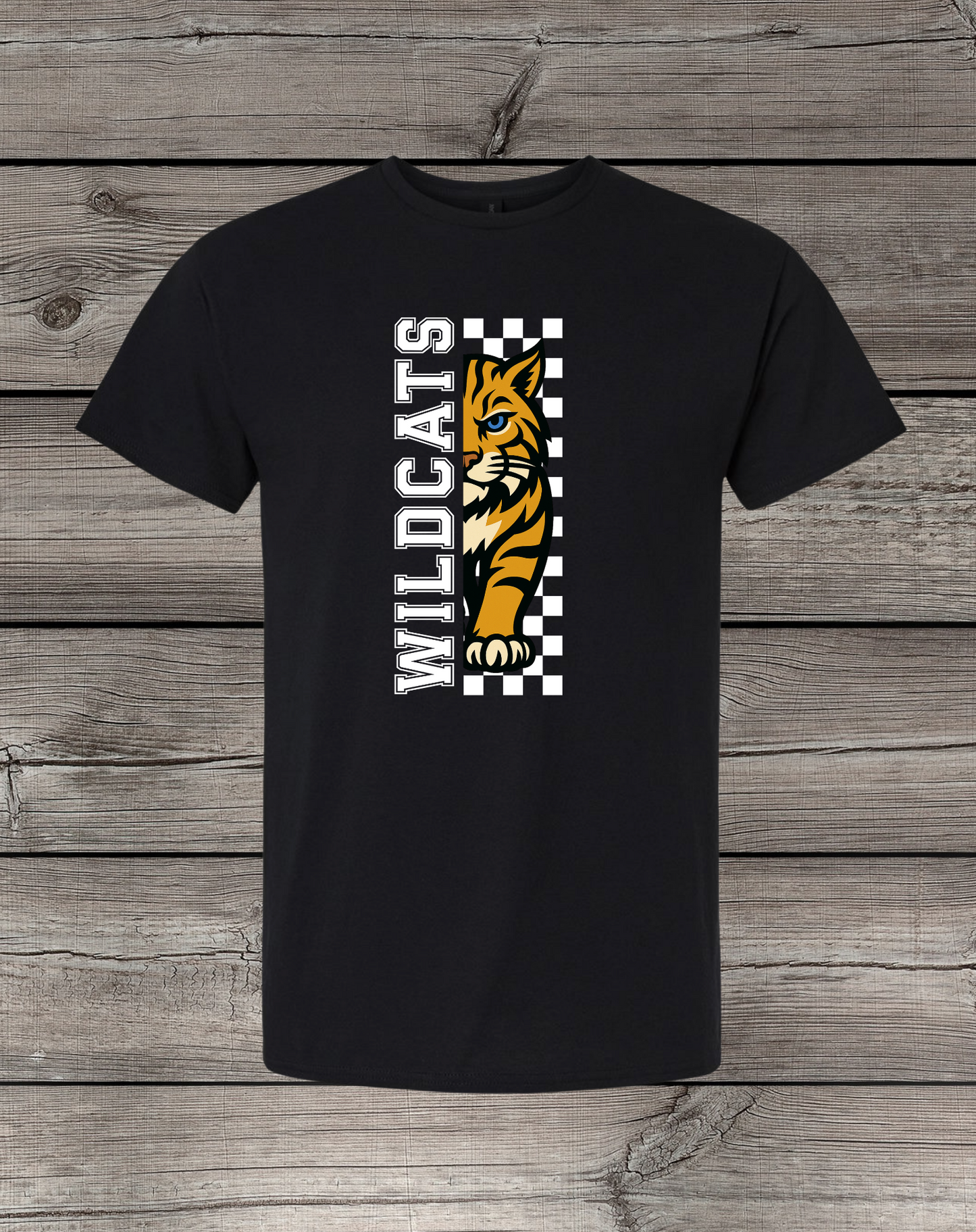 Lyman Wildcats T-Shirt | School Spirit Wear | Youth & Adult Sizes | Wildcats Checkered