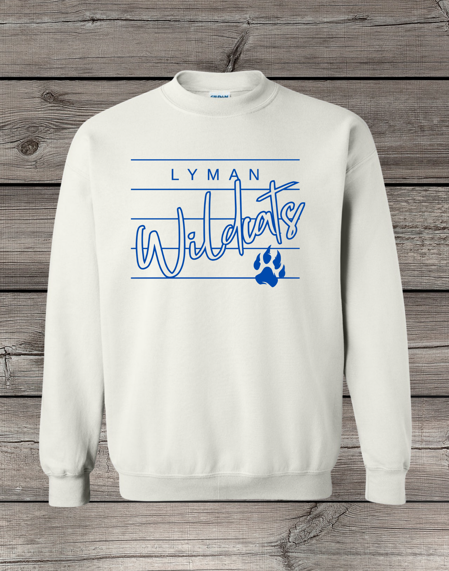 Lyman Wildcats Crewneck Sweatshirt | School Spirit Wear | Youth & Adult Sizes | Lyman Wildcats Lined