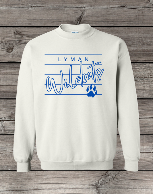 Lyman Wildcats Crewneck Sweatshirt | School Spirit Wear | Youth & Adult Sizes | Lyman Wildcats Lined