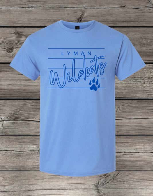 Lyman Wildcats T-Shirt | School Spirit Wear | Youth & Adult Sizes | Wildcats Lined