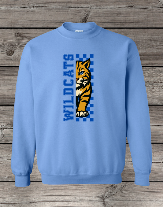 Lyman Wildcats Crewneck Sweatshirt | School Spirit Wear | Youth & Adult Sizes | Lyman Wildcats Checkered