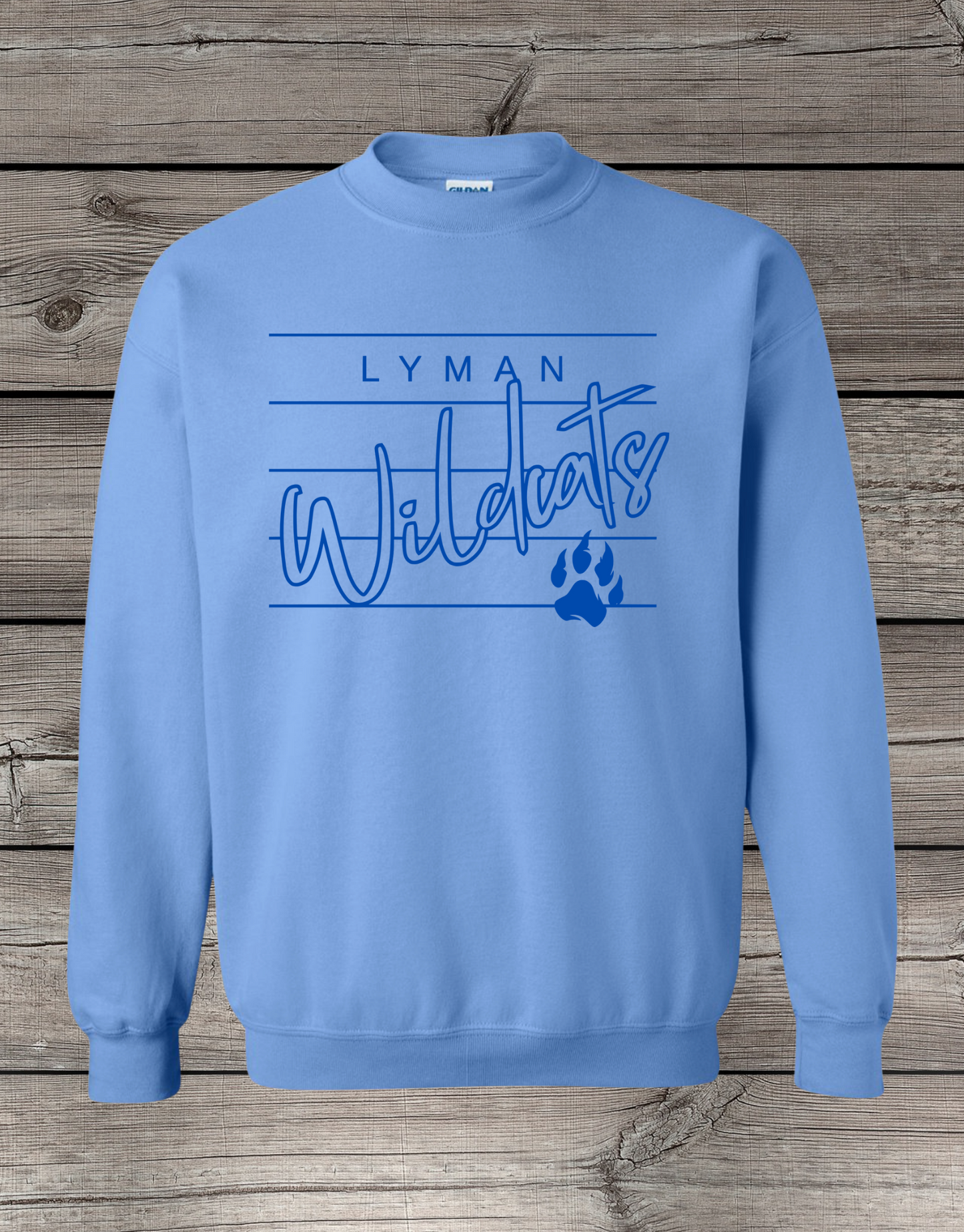 Lyman Wildcats Crewneck Sweatshirt | School Spirit Wear | Youth & Adult Sizes | Lyman Wildcats Lined