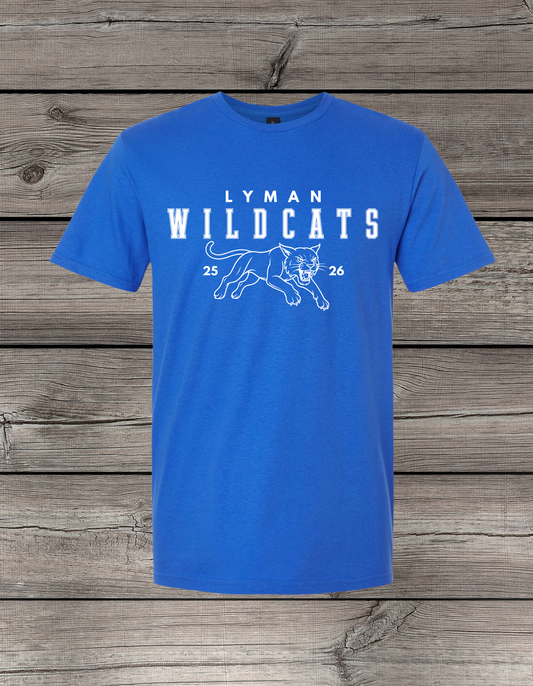 Lyman Wildcats T-Shirt | School Spirit Wear | Youth & Adult Sizes | Wildcats 25/26