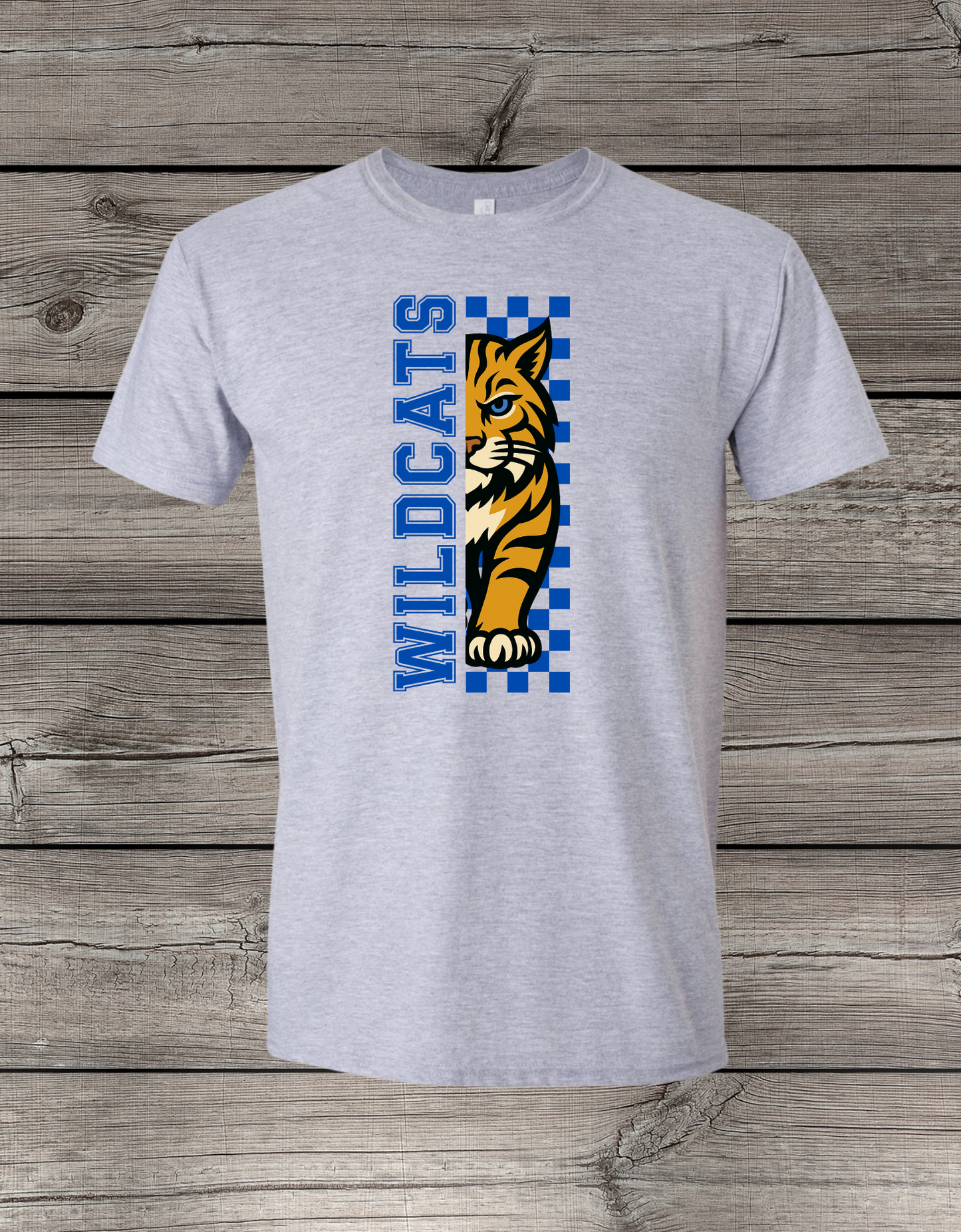 Lyman Wildcats T-Shirt | School Spirit Wear | Youth & Adult Sizes | Wildcats Checkered