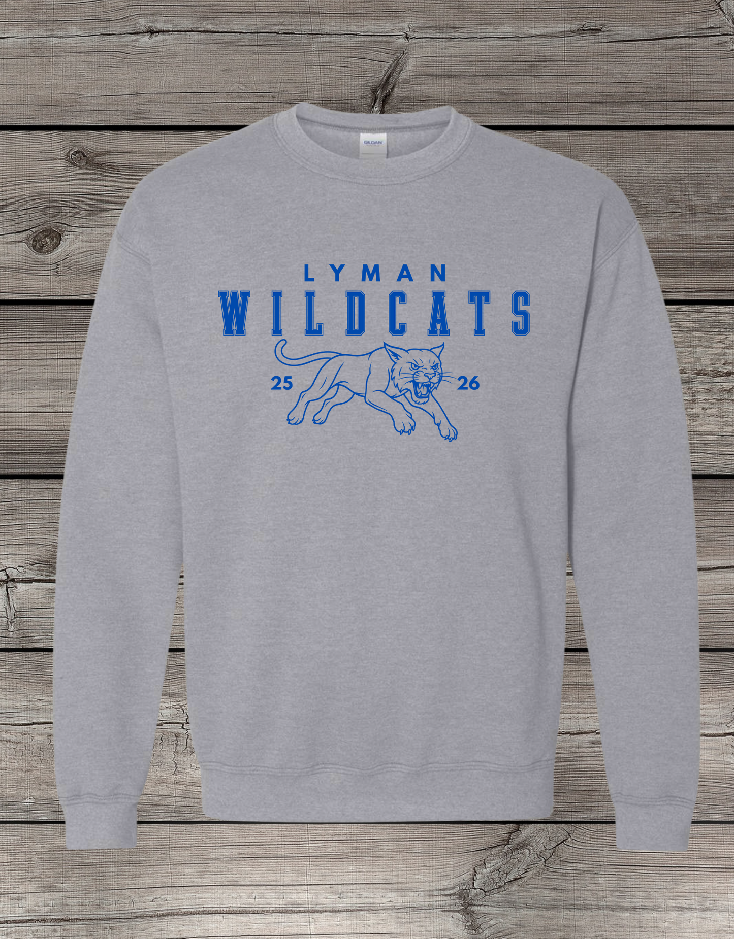 Lyman Wildcats Crewneck Sweatshirt | School Spirit Wear | Youth & Adult Sizes | Lyman Wildcats 25/26