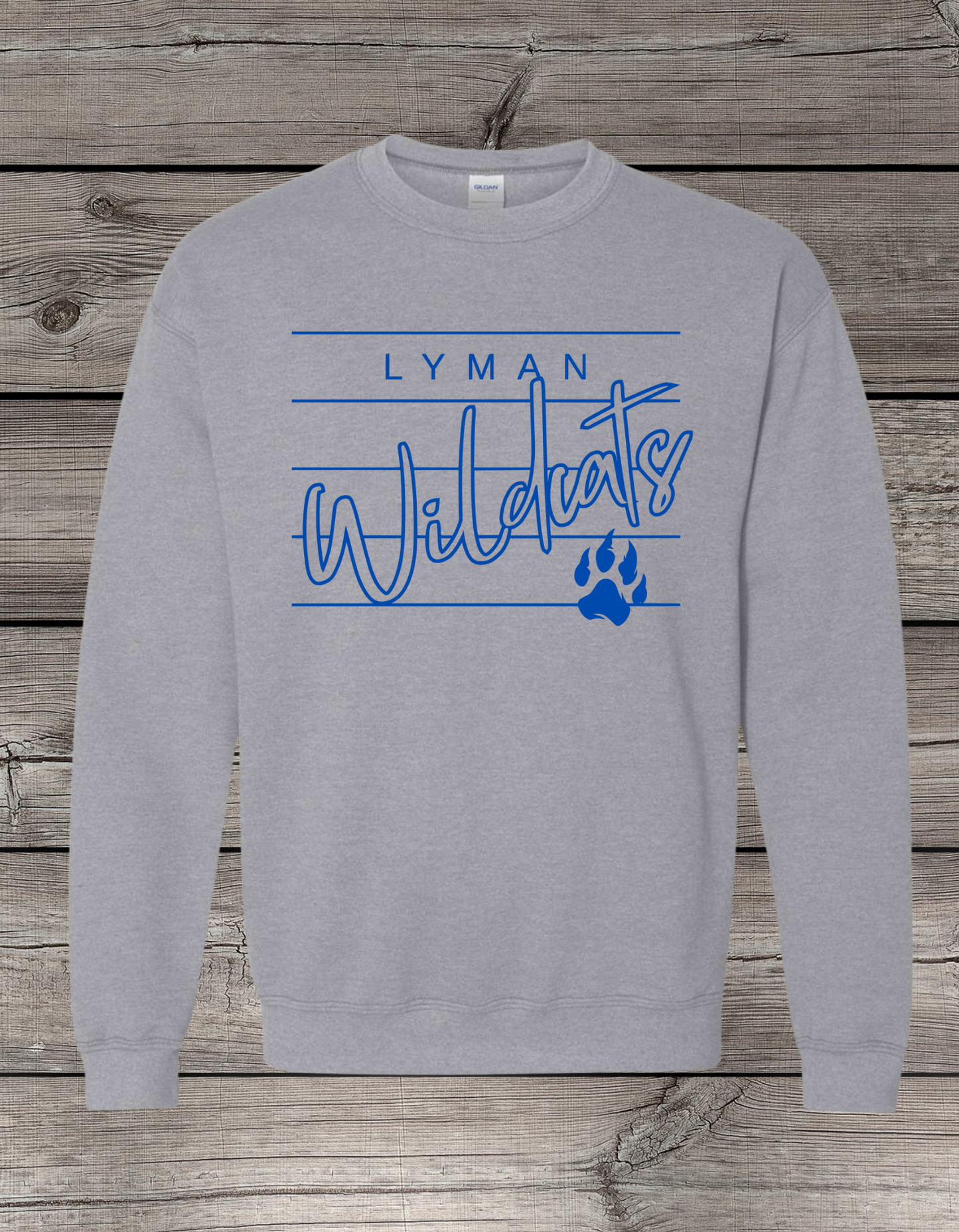 Lyman Wildcats Crewneck Sweatshirt | School Spirit Wear | Youth & Adult Sizes | Lyman Wildcats Lined