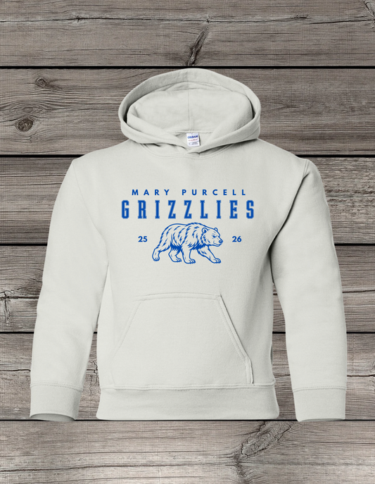 Mary Purcell Grizzlies Hoodie | School Spirit Wear | Youth & Adult Sizes | Grizzlies 25/26