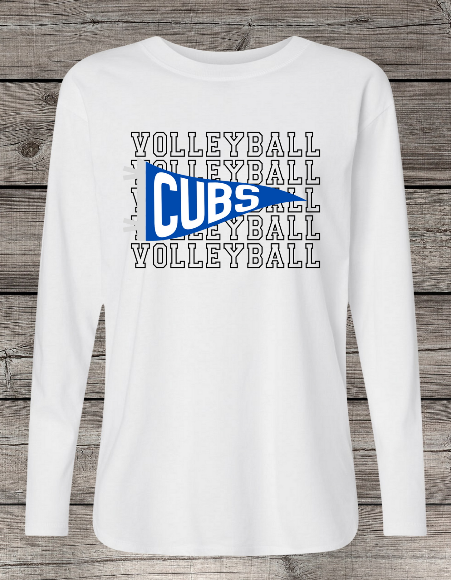 Cubs or Kodiaks Volleyball Long Sleeve Tee | Spirit Wear | CUBS/KODIAKS Pennant