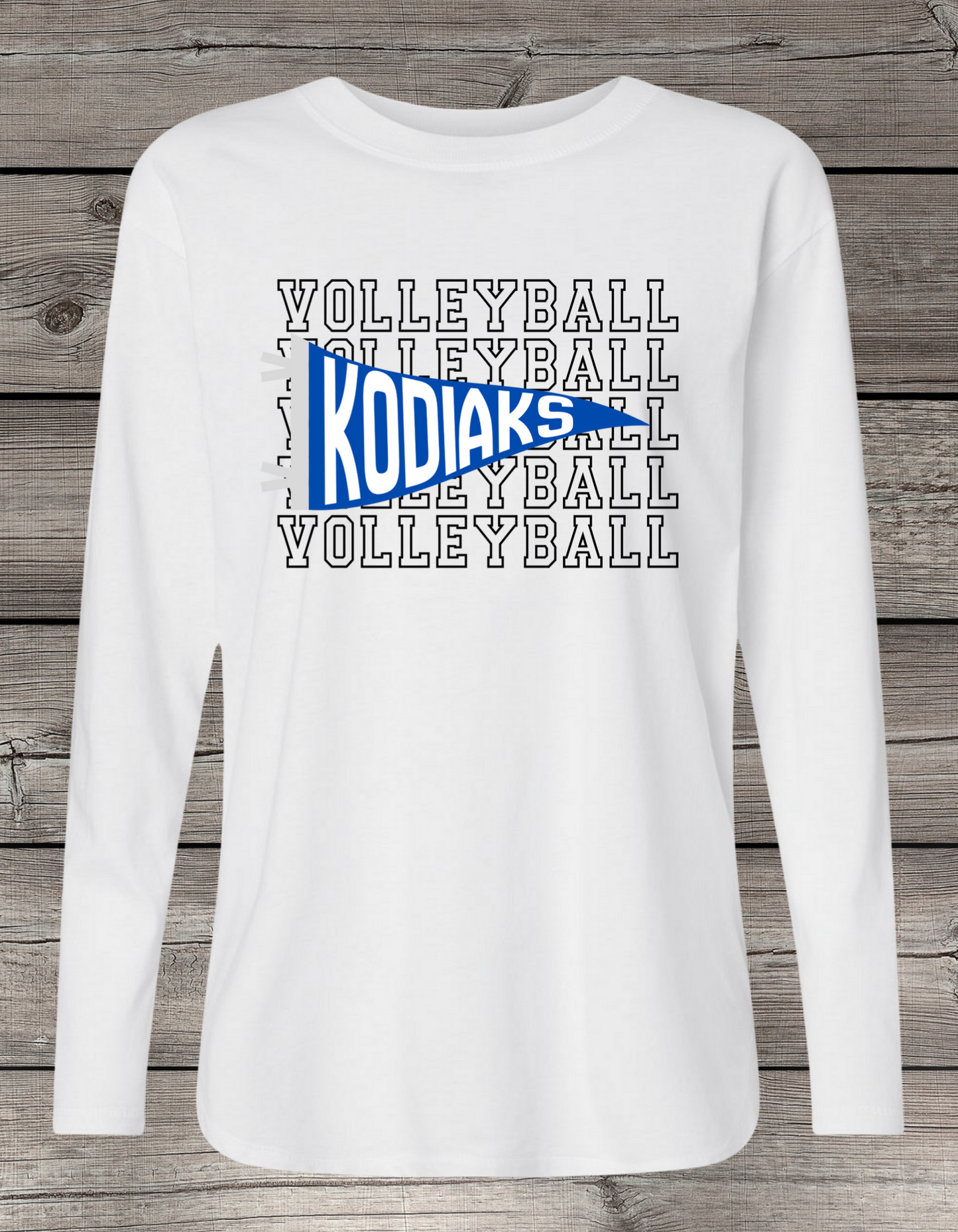 Cubs or Kodiaks Volleyball Long Sleeve Tee | Spirit Wear | CUBS/KODIAKS Pennant