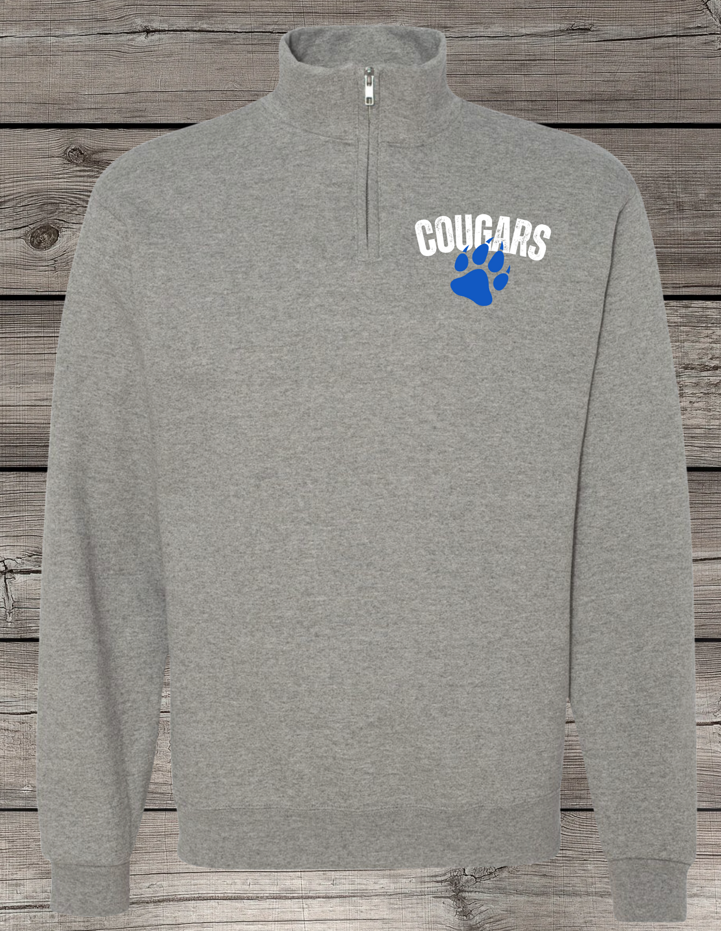 Cougars ¼ Zip Pullover – Central Cougars Paw
