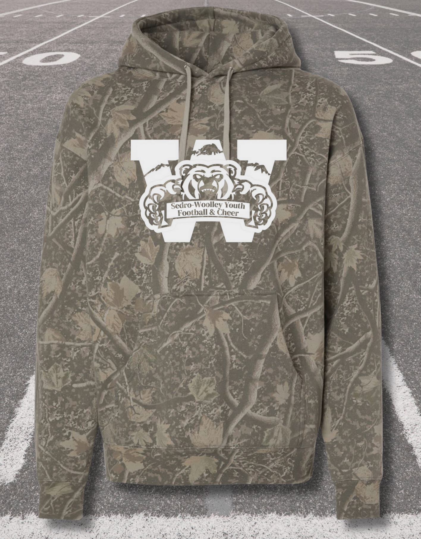 Sedro-Woolley Youth Football & Cheer Heavy Weight Camo Hooded Sweatshirt - Camo Collection
