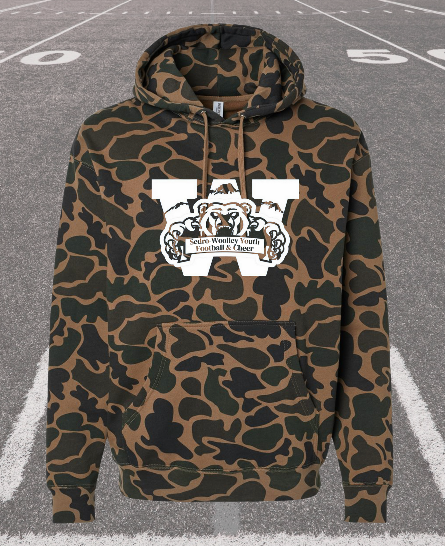 Sedro-Woolley Youth Football & Cheer Heavy Weight Camo Hooded Sweatshirt - Camo Collection