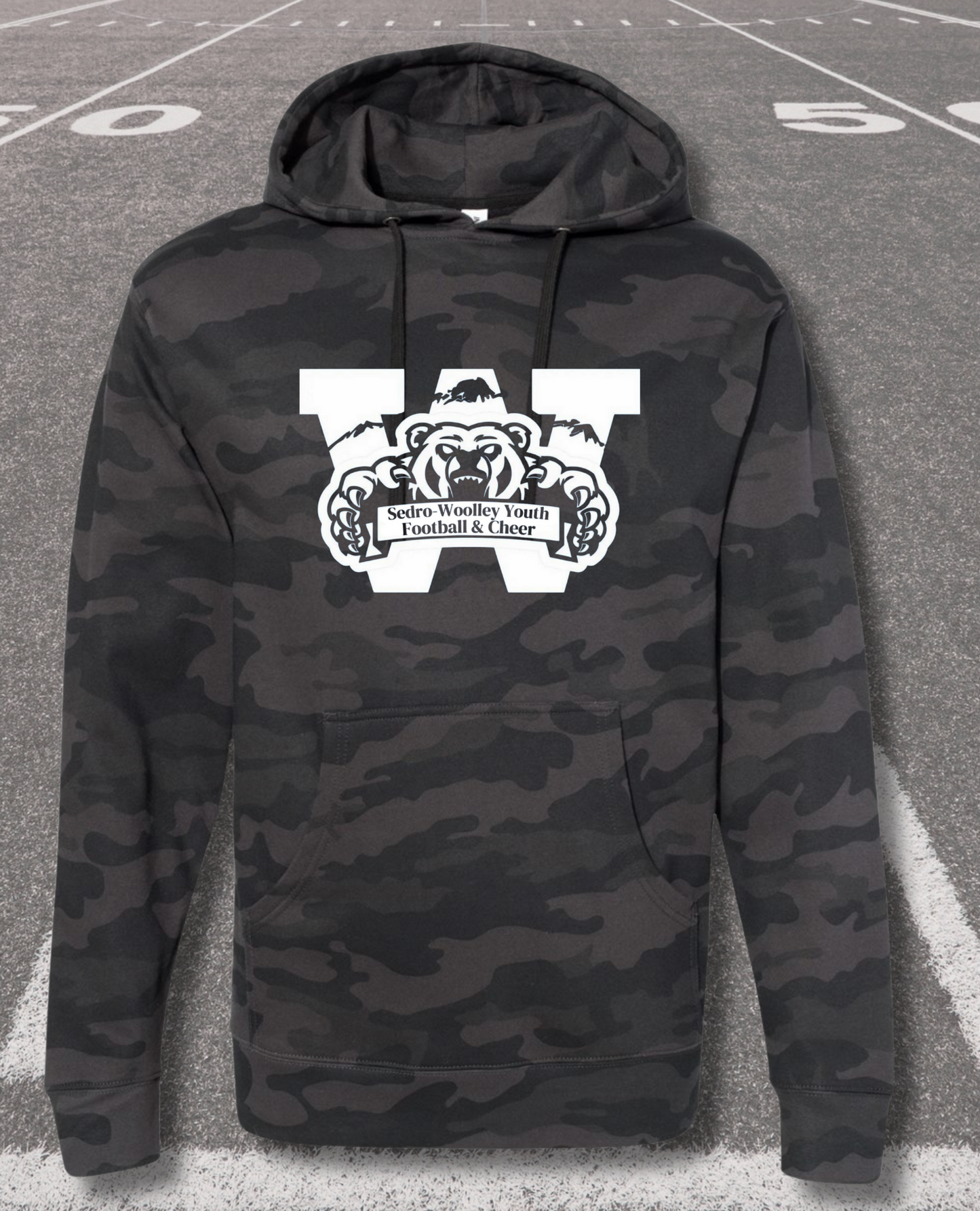 Sedro-Woolley Youth Football & Cheer Heavy Weight Camo Hooded Sweatshirt - Camo Collection
