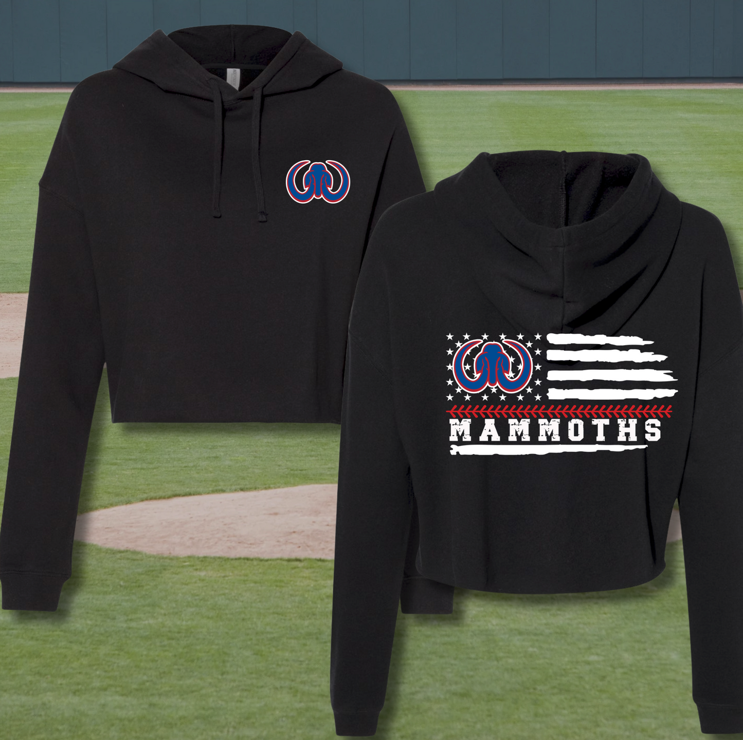 SW Mammoth Baseball Crop Hoodie Sweatshirt